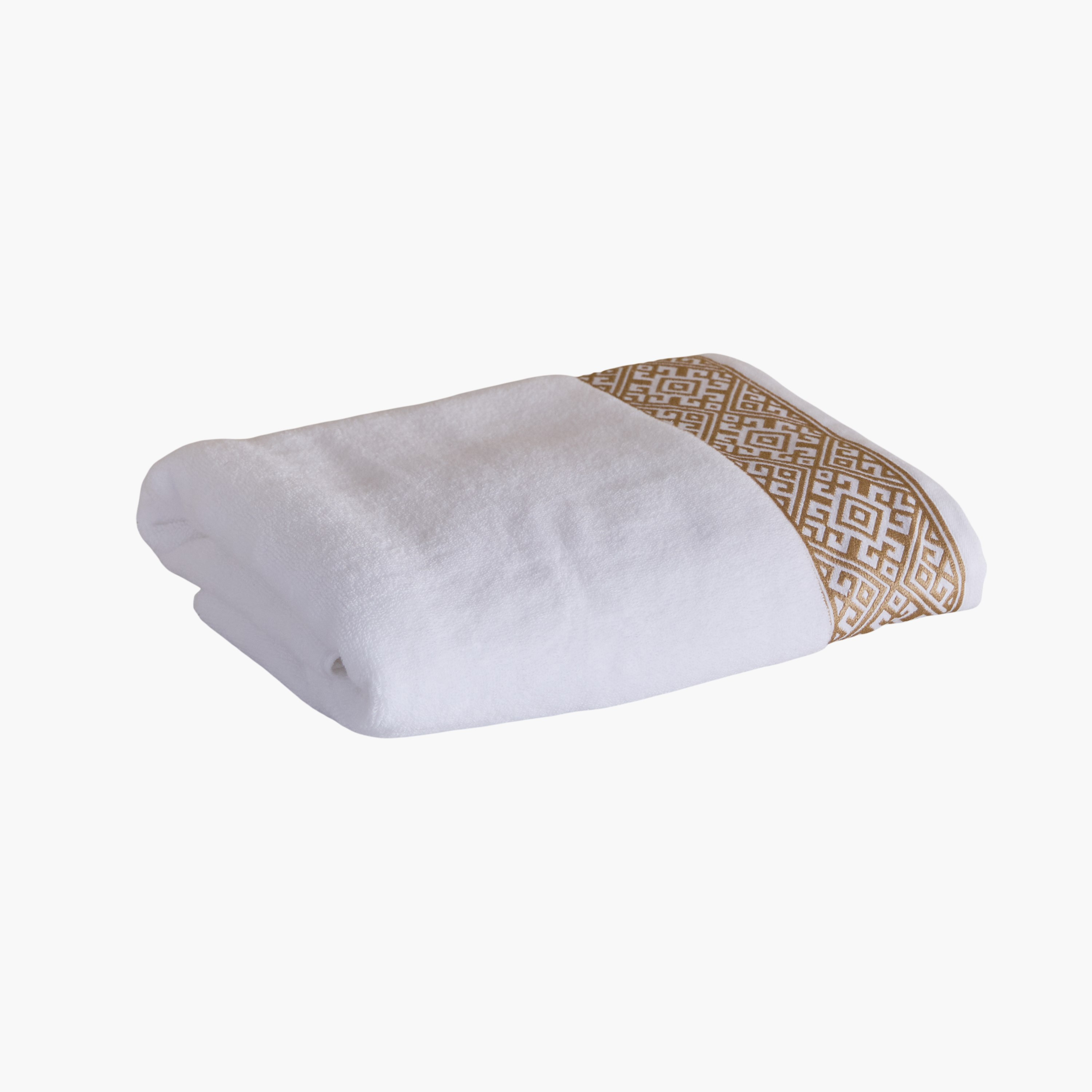 White Haven Geo Lux Cotton Zero Twist Bath Towel - 70x140 cm-hbxbathroom-bathroomtextiles-image-5