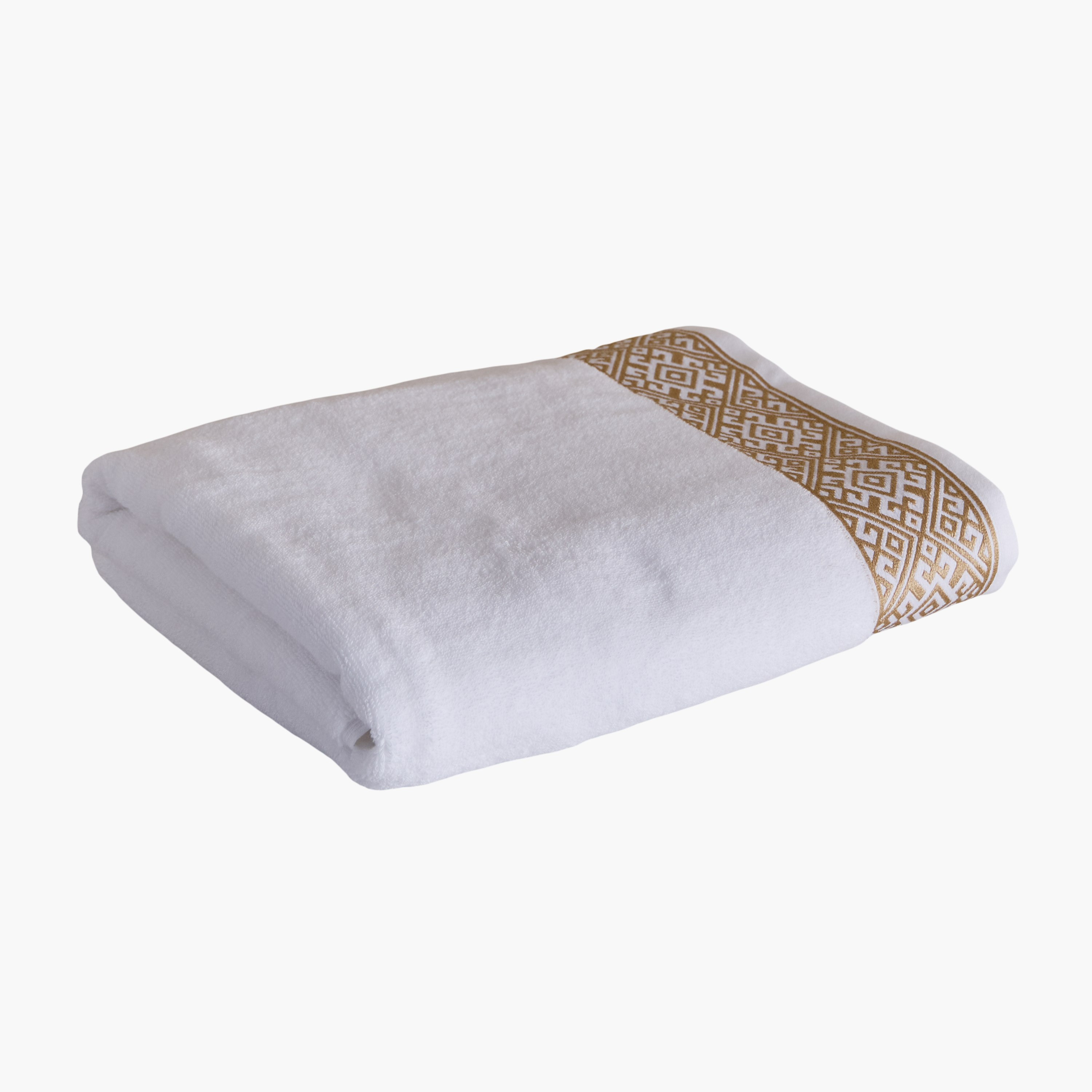 White Haven Geo Lux Cotton Zero Twist Bath Sheet - 90x150 cm-hbxbathroom-bathroomtextiles-image-5