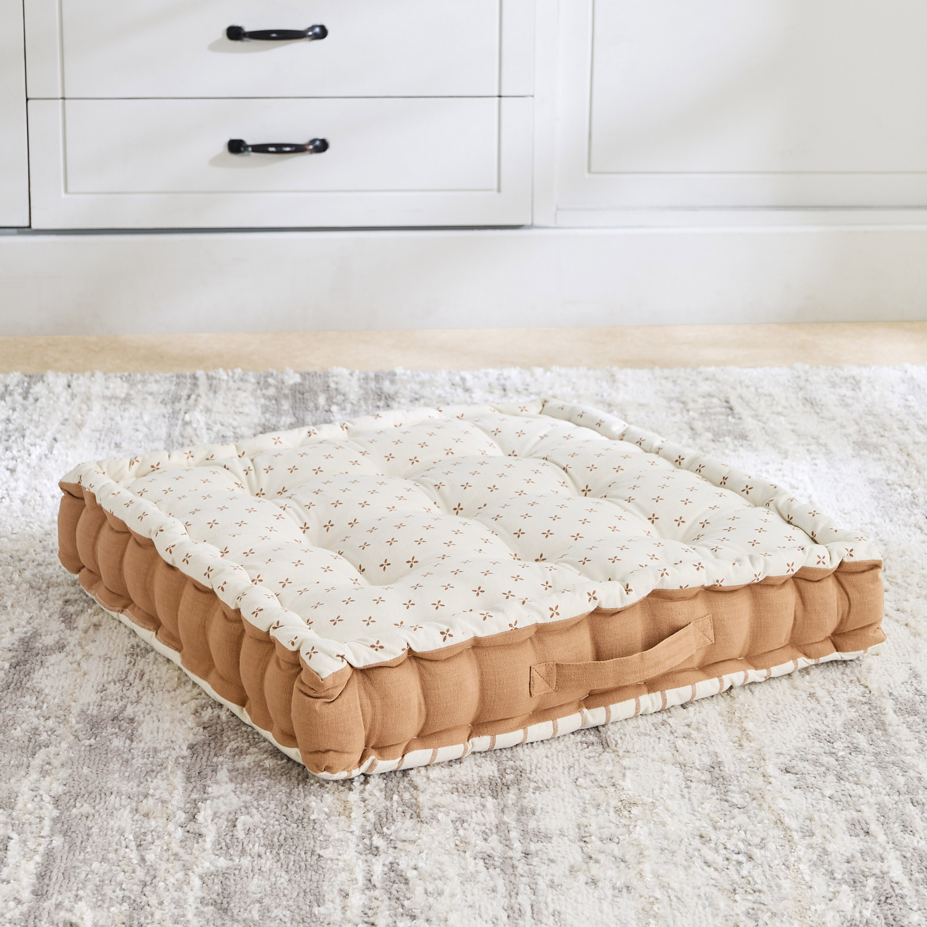 Payton Printed Floral Floor Cushion - 60x60x10 cm-hbxhomeware-hbxlivingroom-image-1