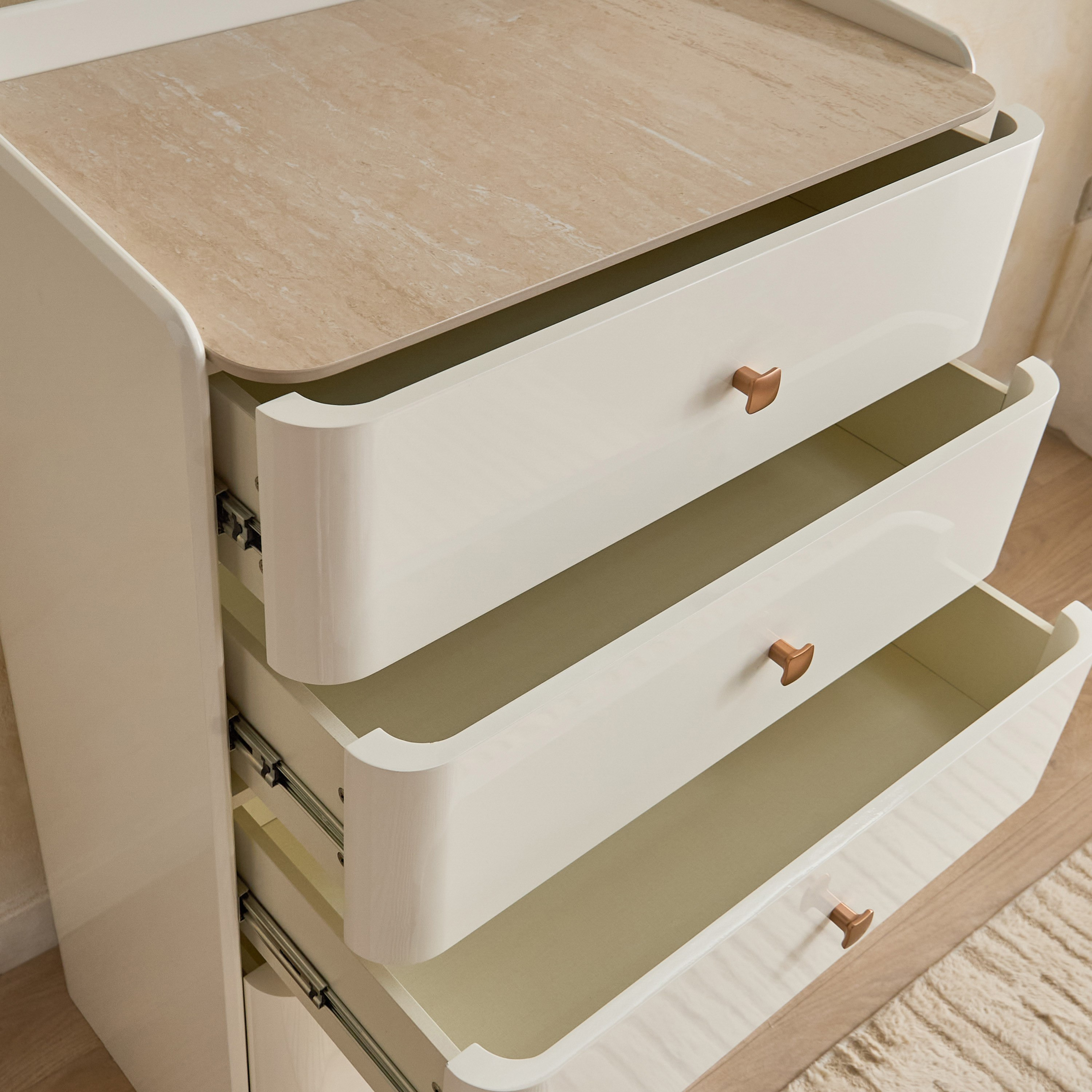 Umbria Chester High Gloss Sintered Stone Top Chest Of 5 Drawers-hbxfurniture-dressersandchests-chestofdrawers-image-4