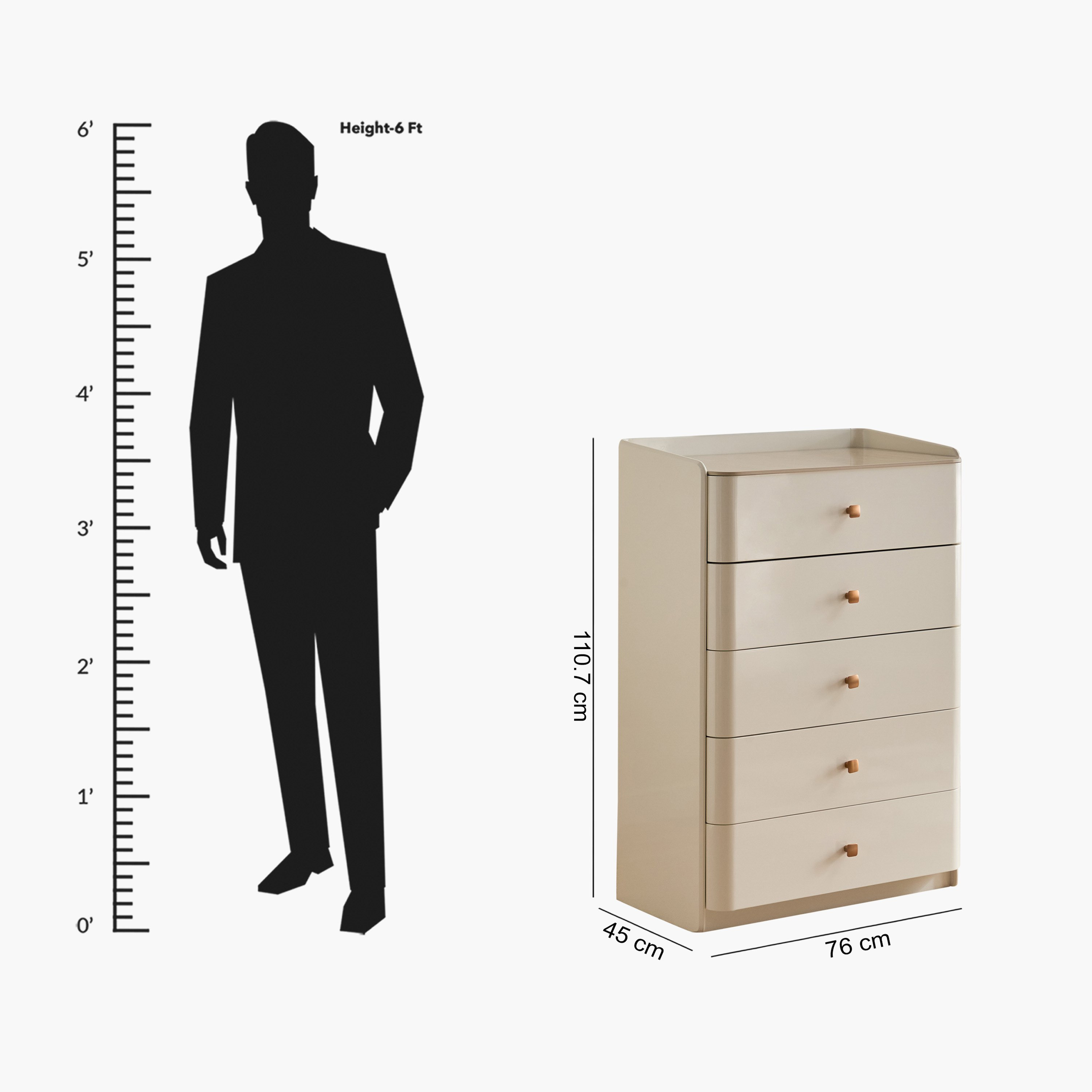 Umbria Chester High Gloss Sintered Stone Top Chest Of 5 Drawers-hbxfurniture-dressersandchests-chestofdrawers-image-7