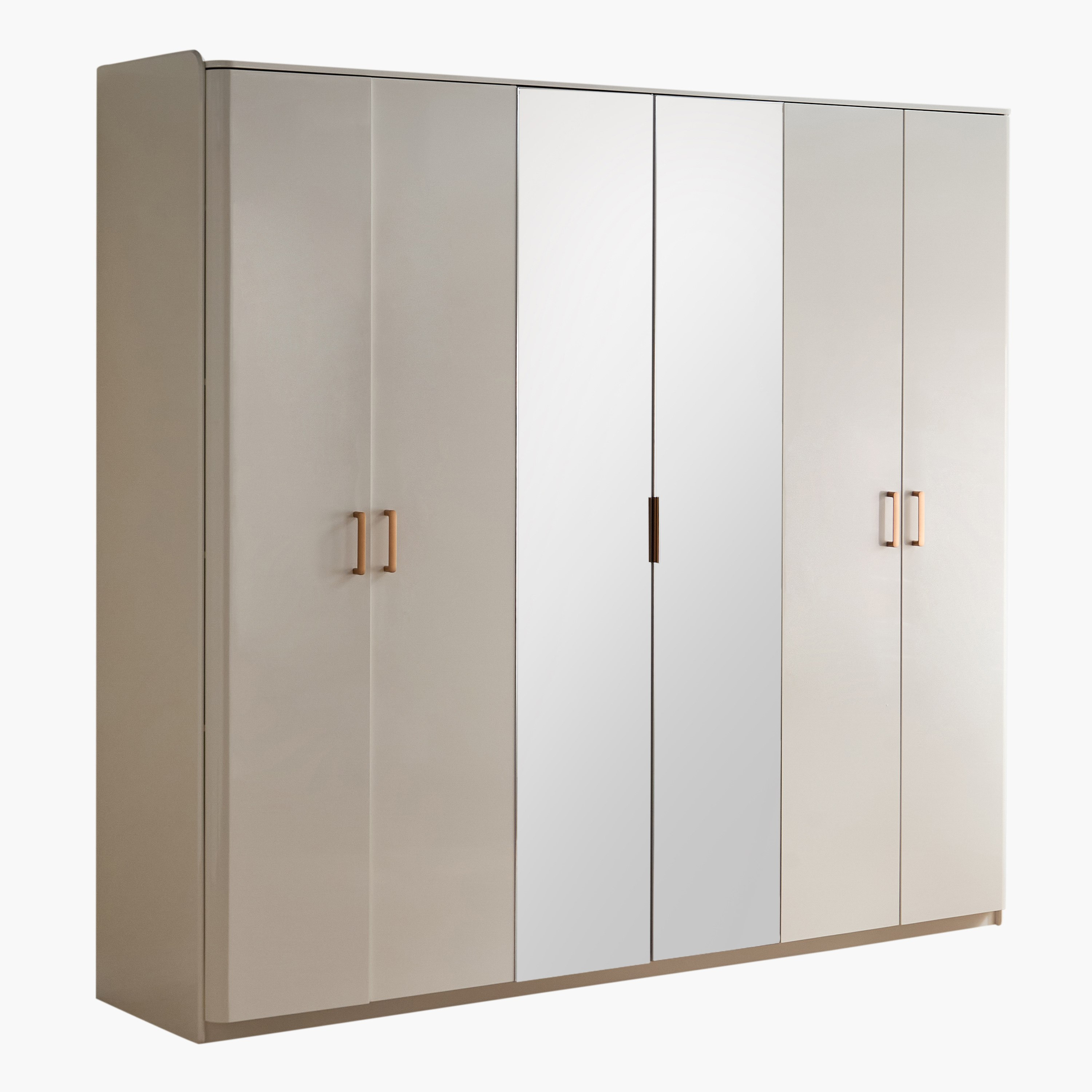 Umbria 6-Door Wardrobe with Drawer and High Gloss Mirror-hbxfurniture-wardrobes-image-10