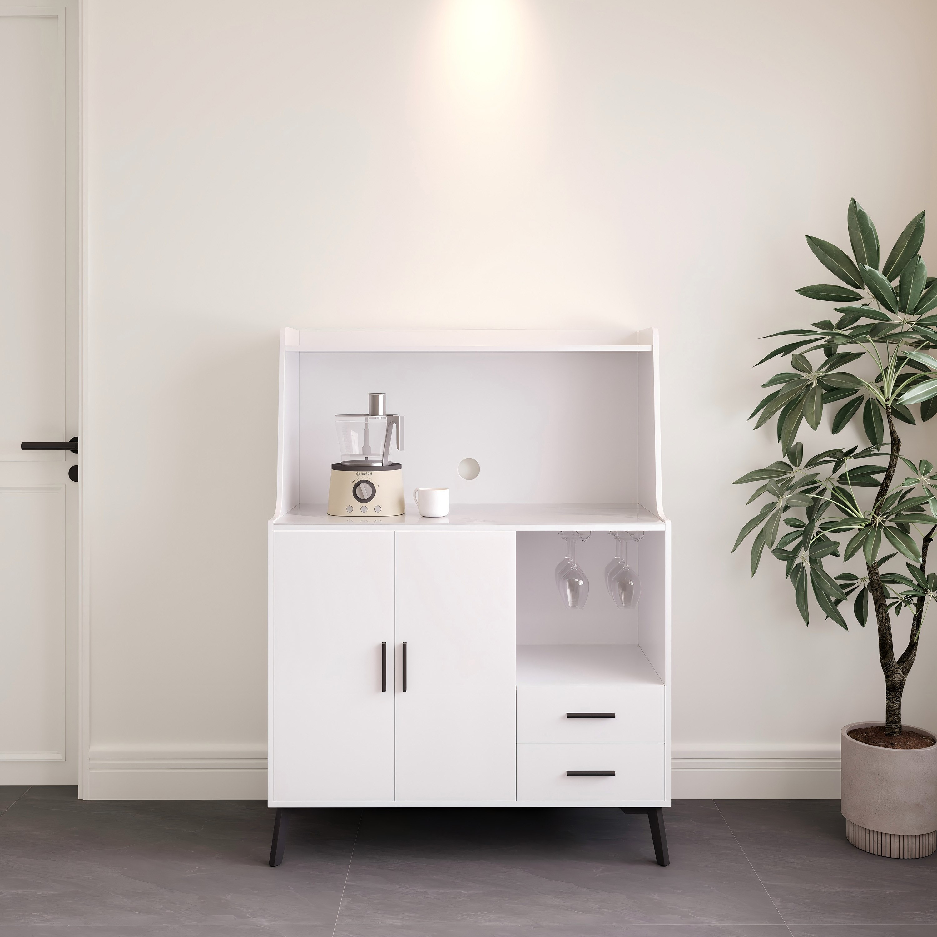 Marwell 2 Door 2 Drawer Sintered Stone Top Coffee Cabinet-hbxfurniture-diningroom-buffetsandsideboards-image-1