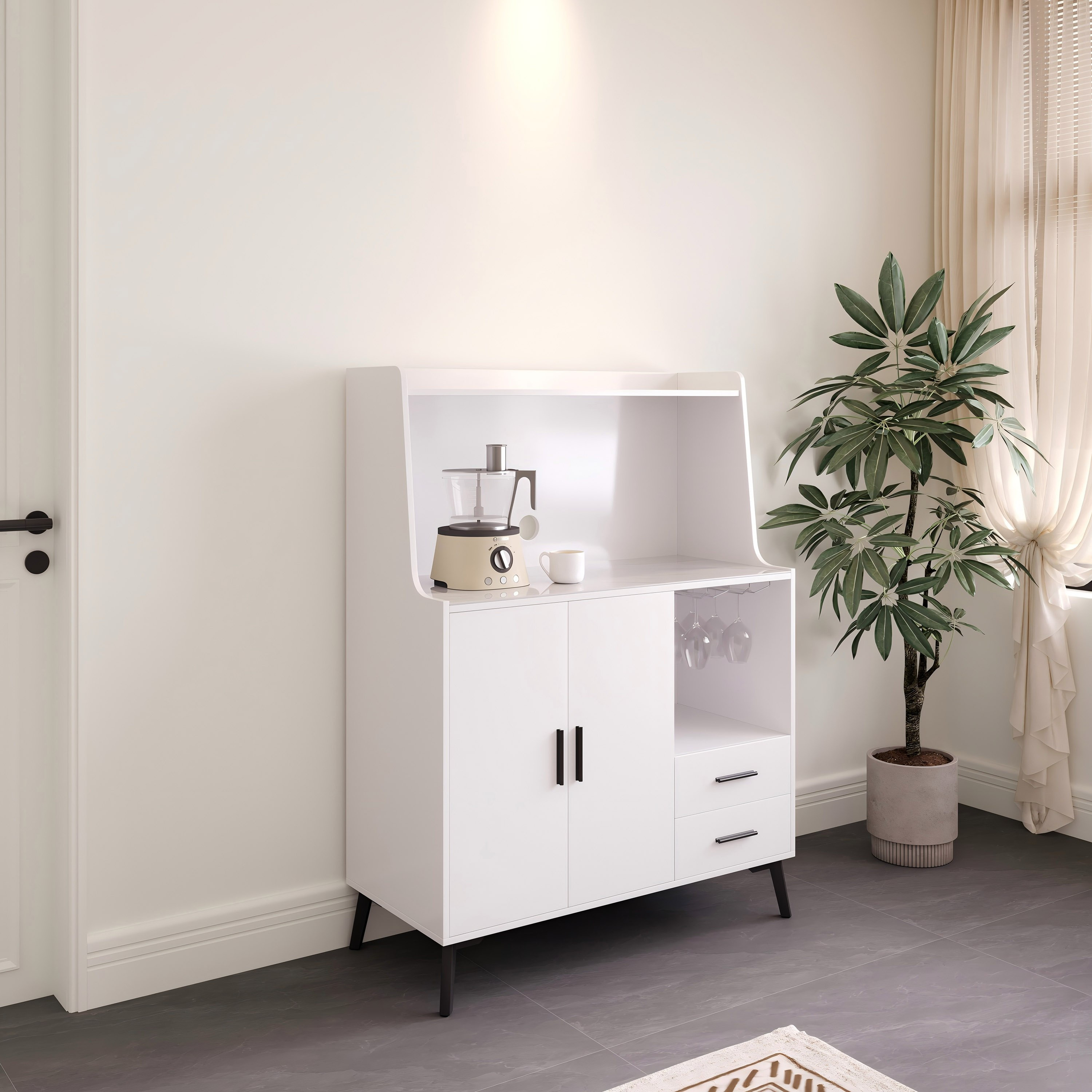 Marwell 2 Door 2 Drawer Sintered Stone Top Coffee Cabinet-hbxfurniture-diningroom-buffetsandsideboards-image-2