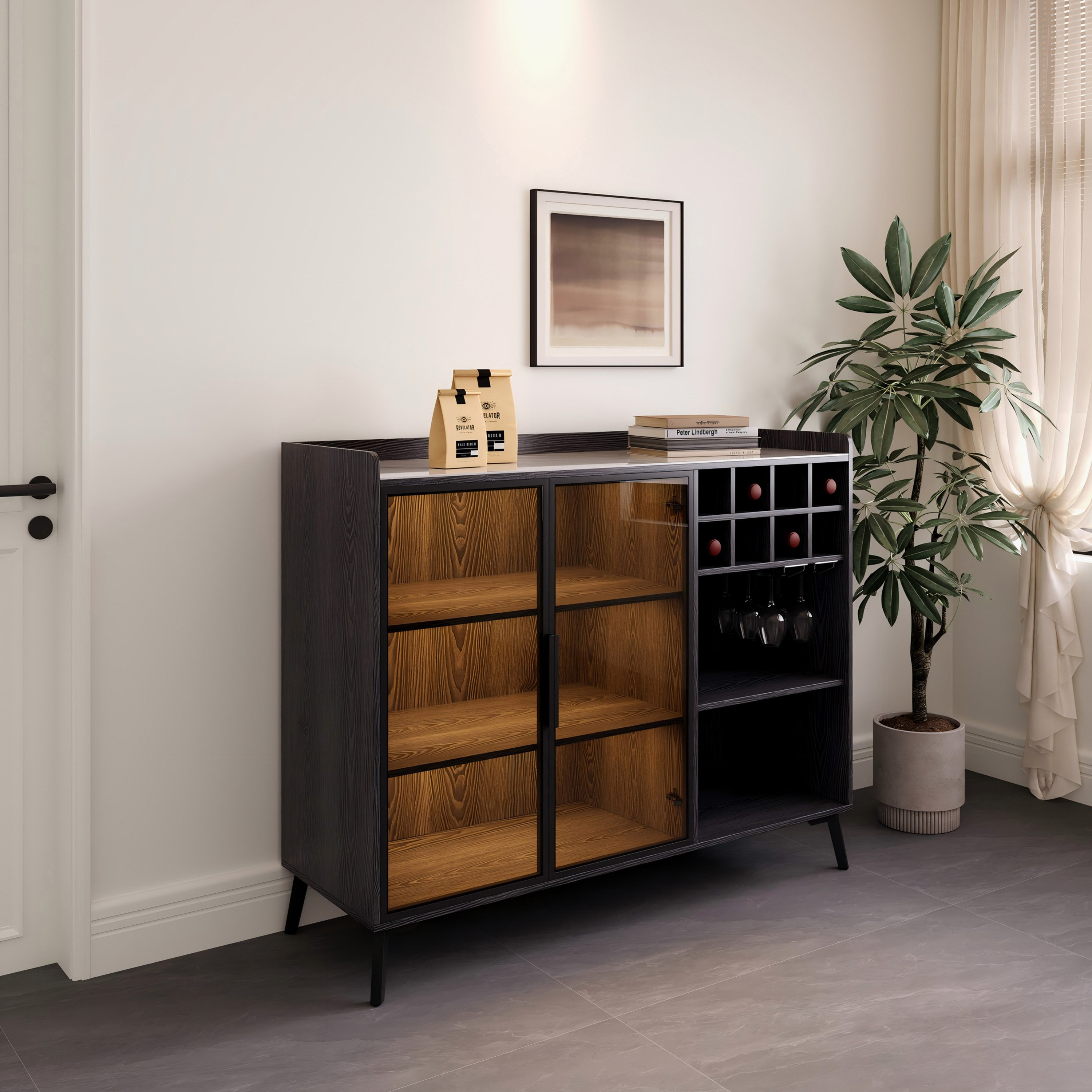 Marwell 2 Door Sintered Stone Top Bar Cabinet-hbxfurniture-diningroom-barcountersandbarstools-image-2