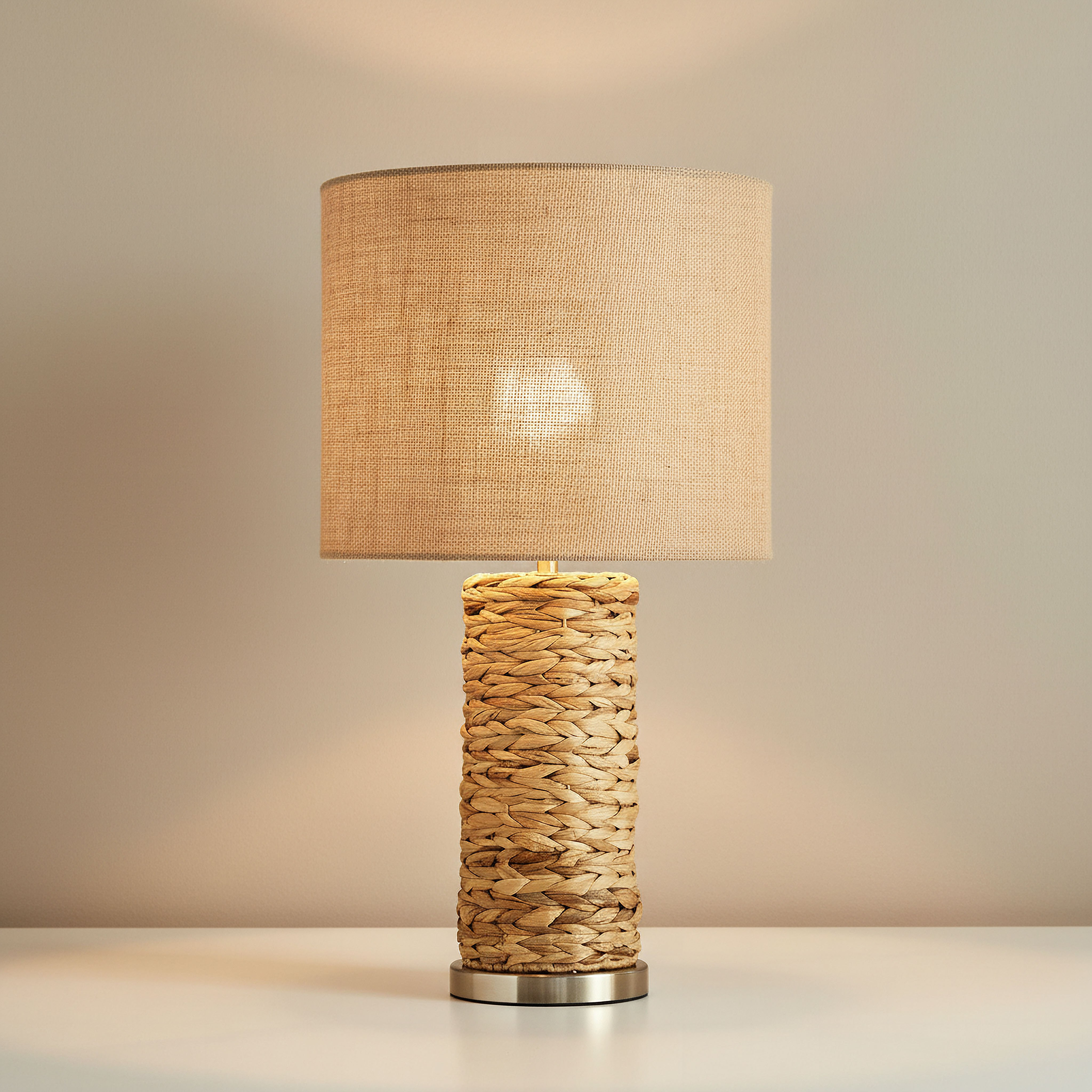 Naturel Seagrass Table Lamp with Linen Shade - 33x61 cm-hbxbedroom-lighting-tablelamps-image-2