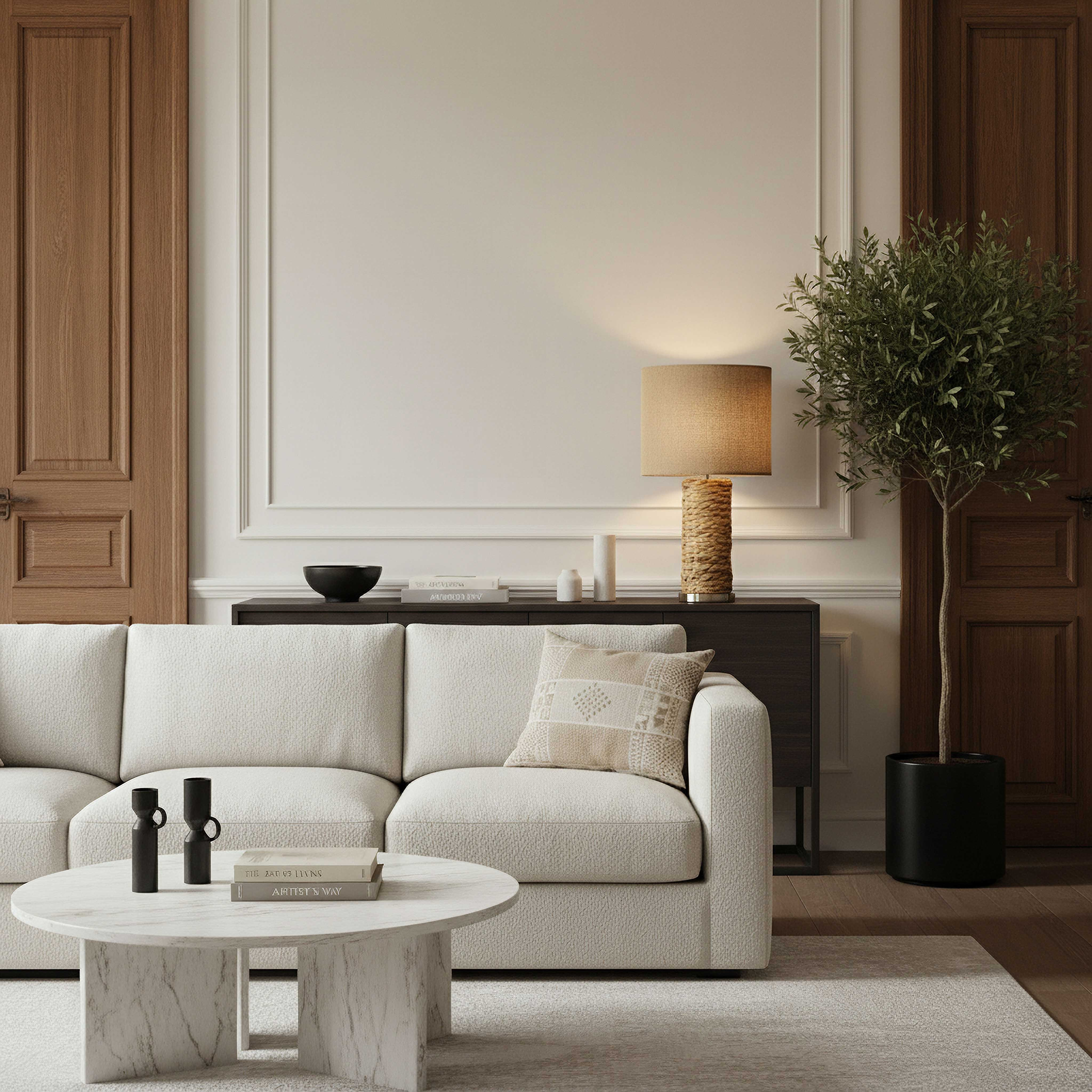 Naturel Seagrass Table Lamp with Linen Shade - 33x61 cm-hbxbedroom-lighting-tablelamps-image-4