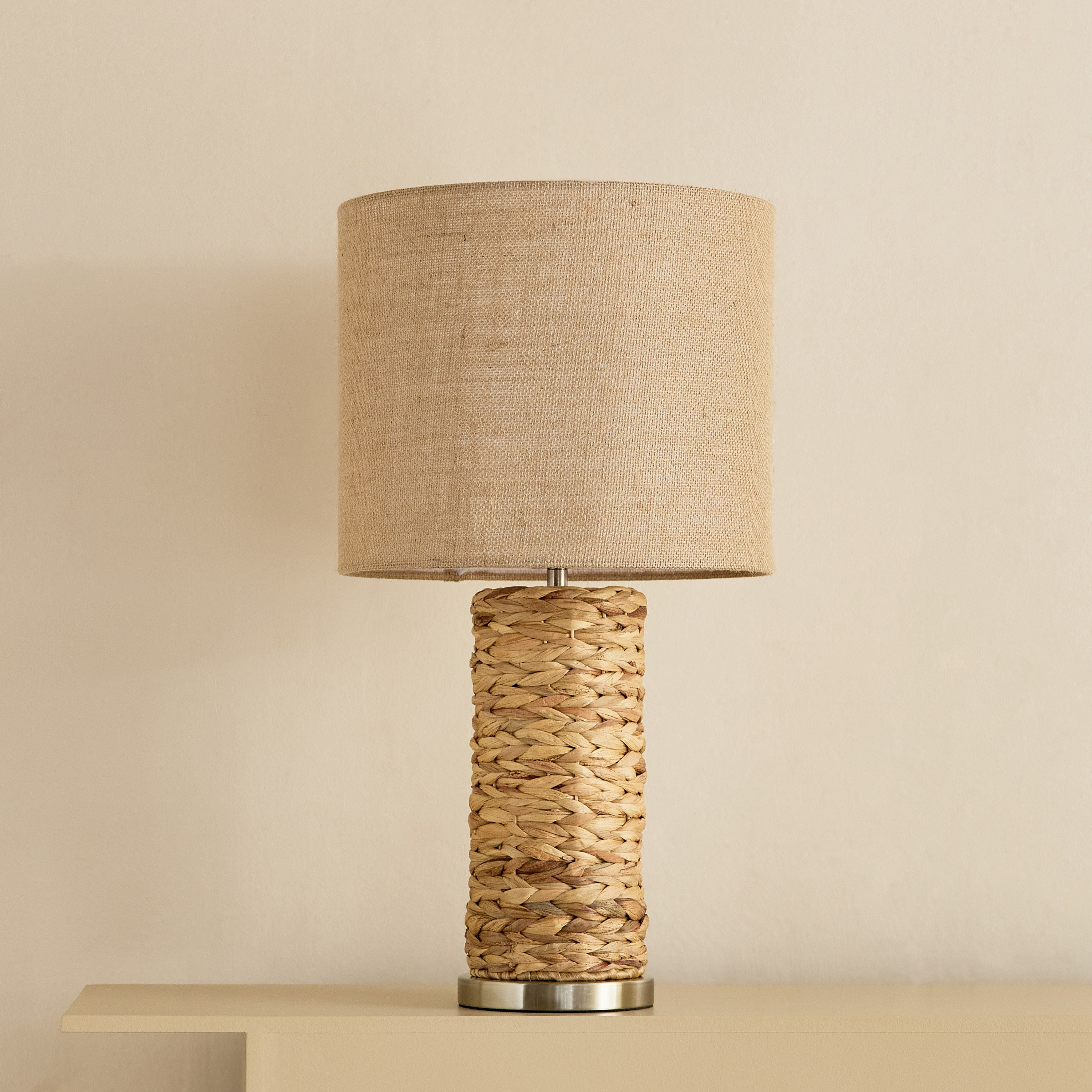 Naturel Seagrass Table Lamp with Linen Shade - 33x61 cm-hbxbedroom-lighting-tablelamps-image-5