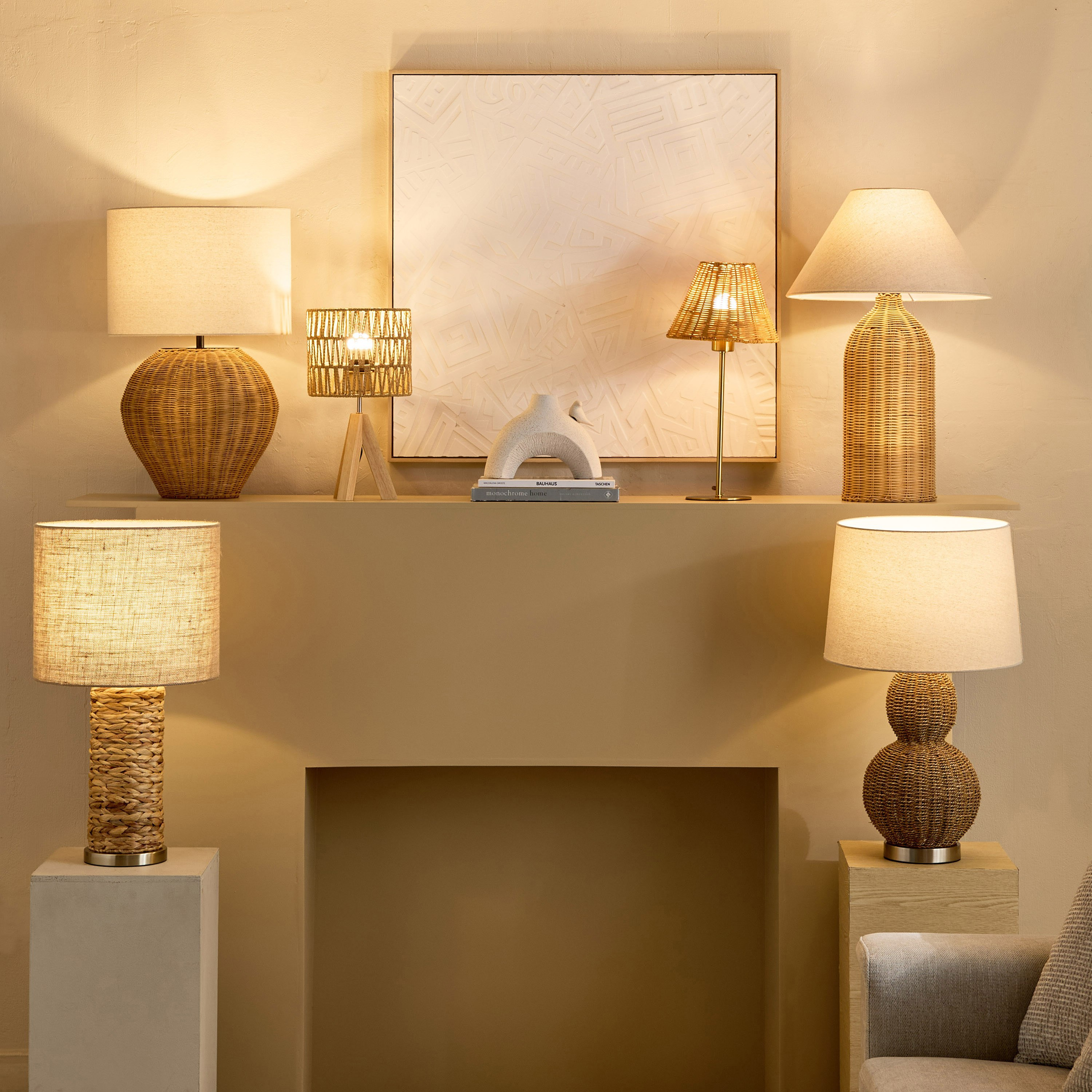 Naturel Seagrass Table Lamp with Linen Shade - 33x61 cm-hbxbedroom-lighting-tablelamps-image-9