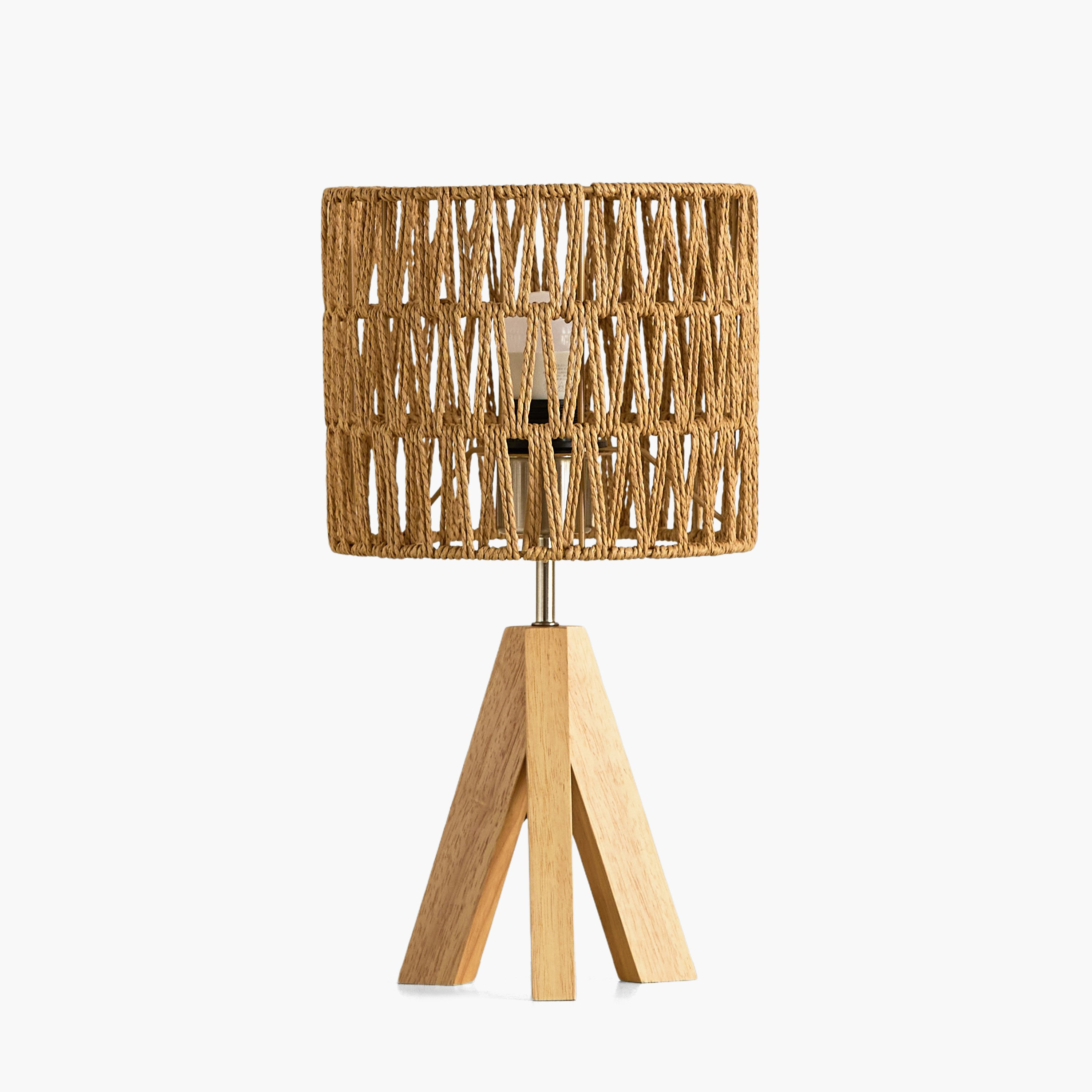مصباح طاولة من الخشب الصلب ثلاثي القوائم من ناتشورال - 20x36 سم-hbxbedroom-lighting-tablelamps-image-10