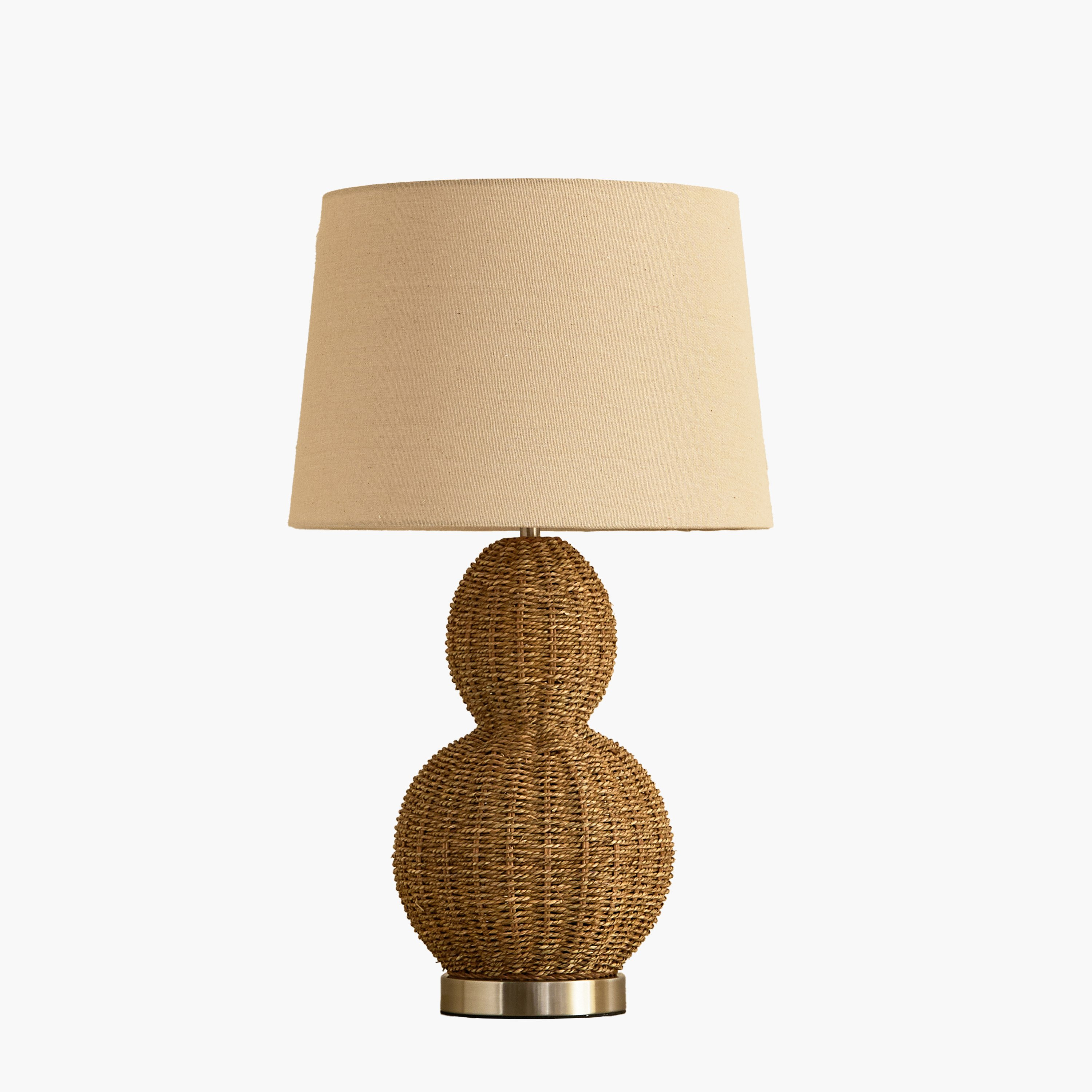 Naturel Grass Rope Table Lamp with Linen Shade - 36x62 cm-hbxbedroom-lighting-tablelamps-image-10