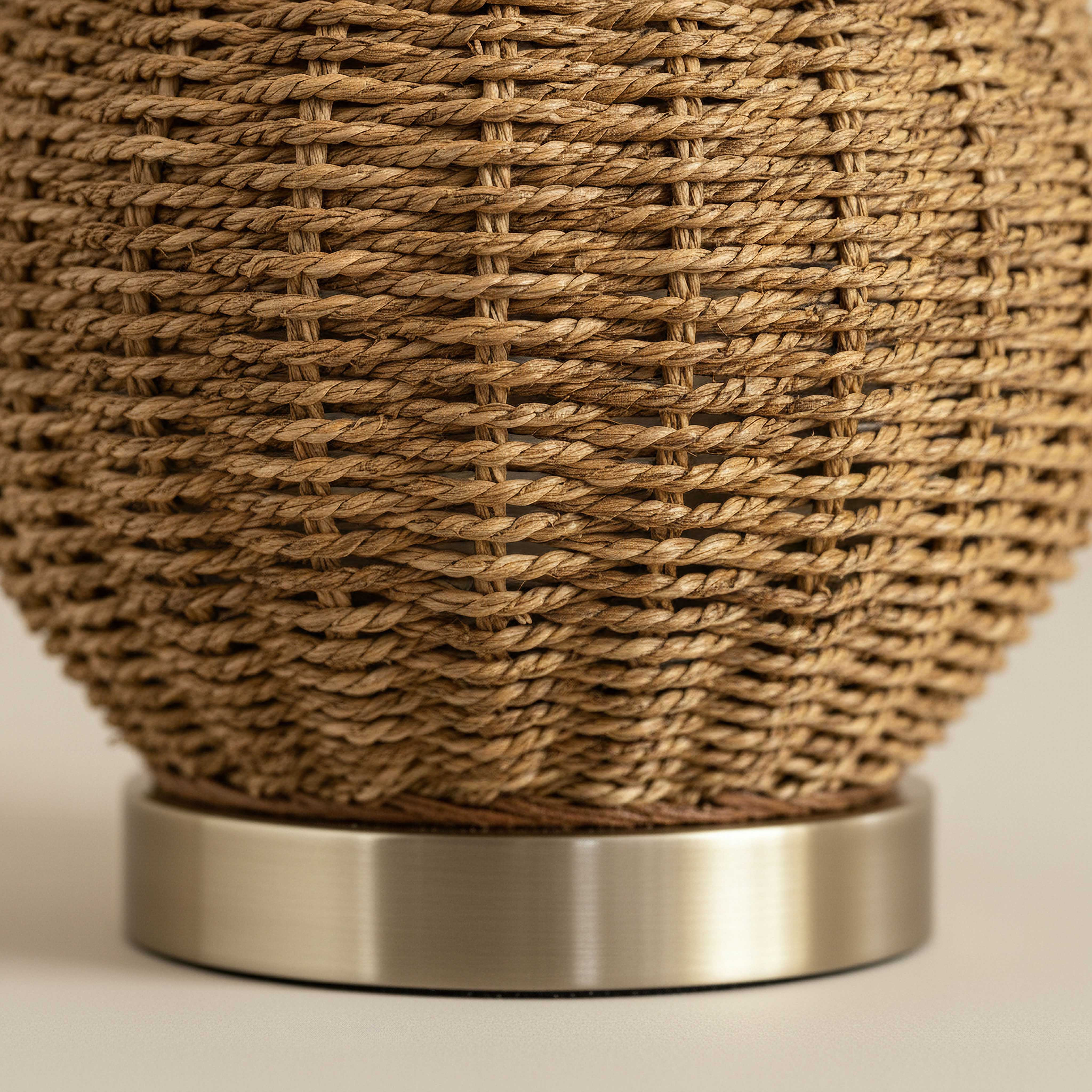 Naturel Grass Rope Table Lamp with Linen Shade - 36x62 cm-hbxbedroom-lighting-tablelamps-image-3