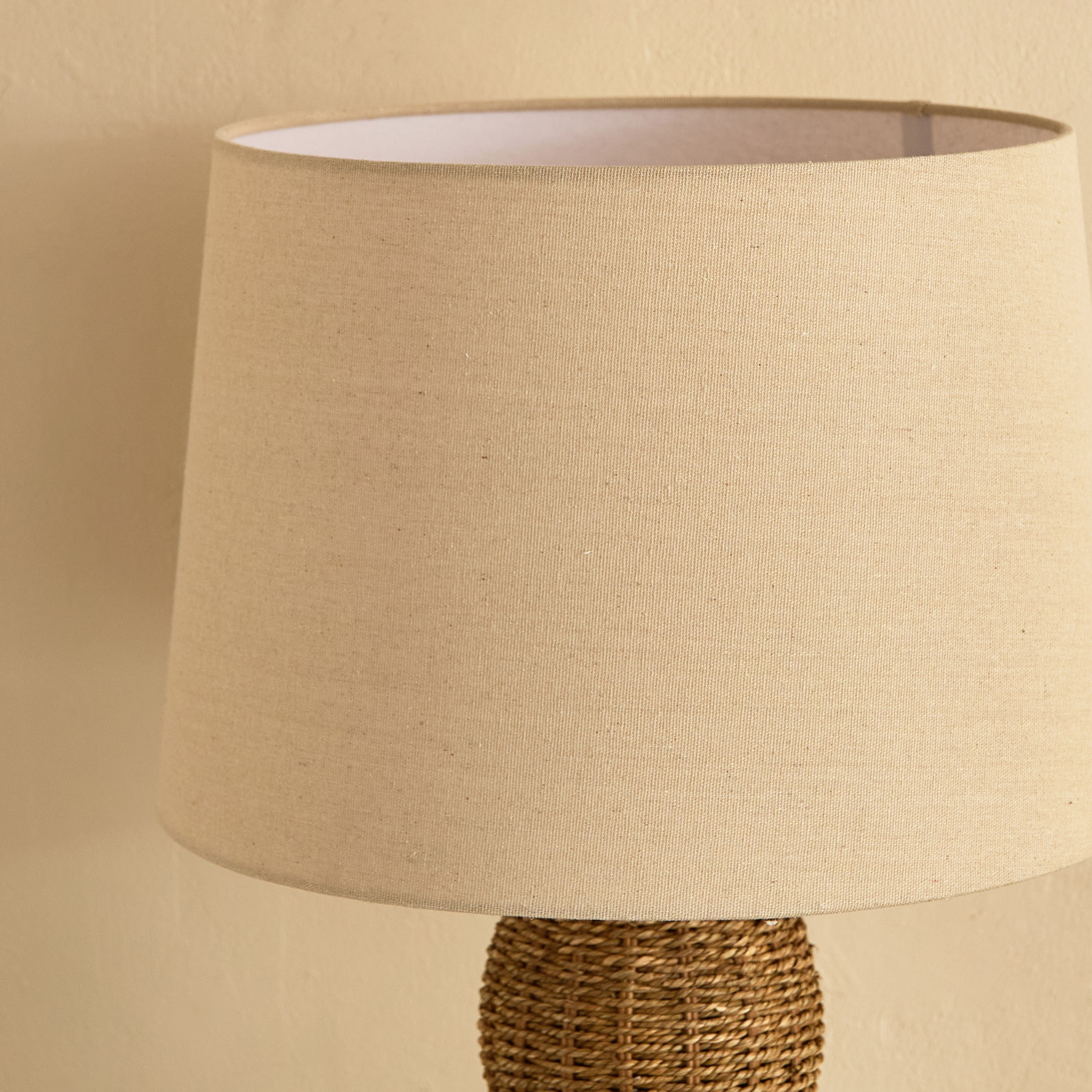 Naturel Grass Rope Table Lamp with Linen Shade - 36x62 cm-hbxbedroom-lighting-tablelamps-image-7