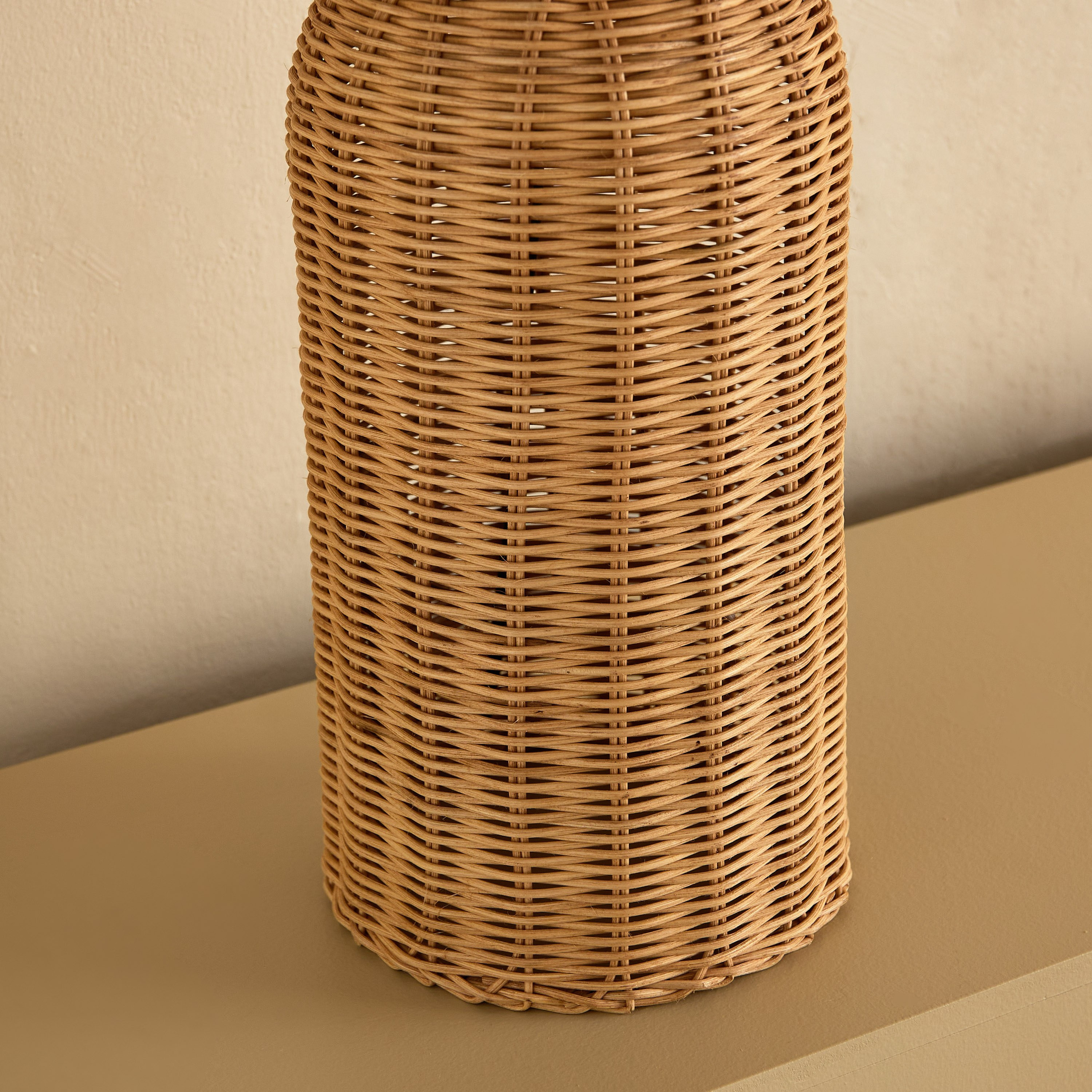 Naturel Metal Rattan Table Lamp with Fabric Linen Shade - 40x60 cm-hbxbedroom-lighting-tablelamps-image-4