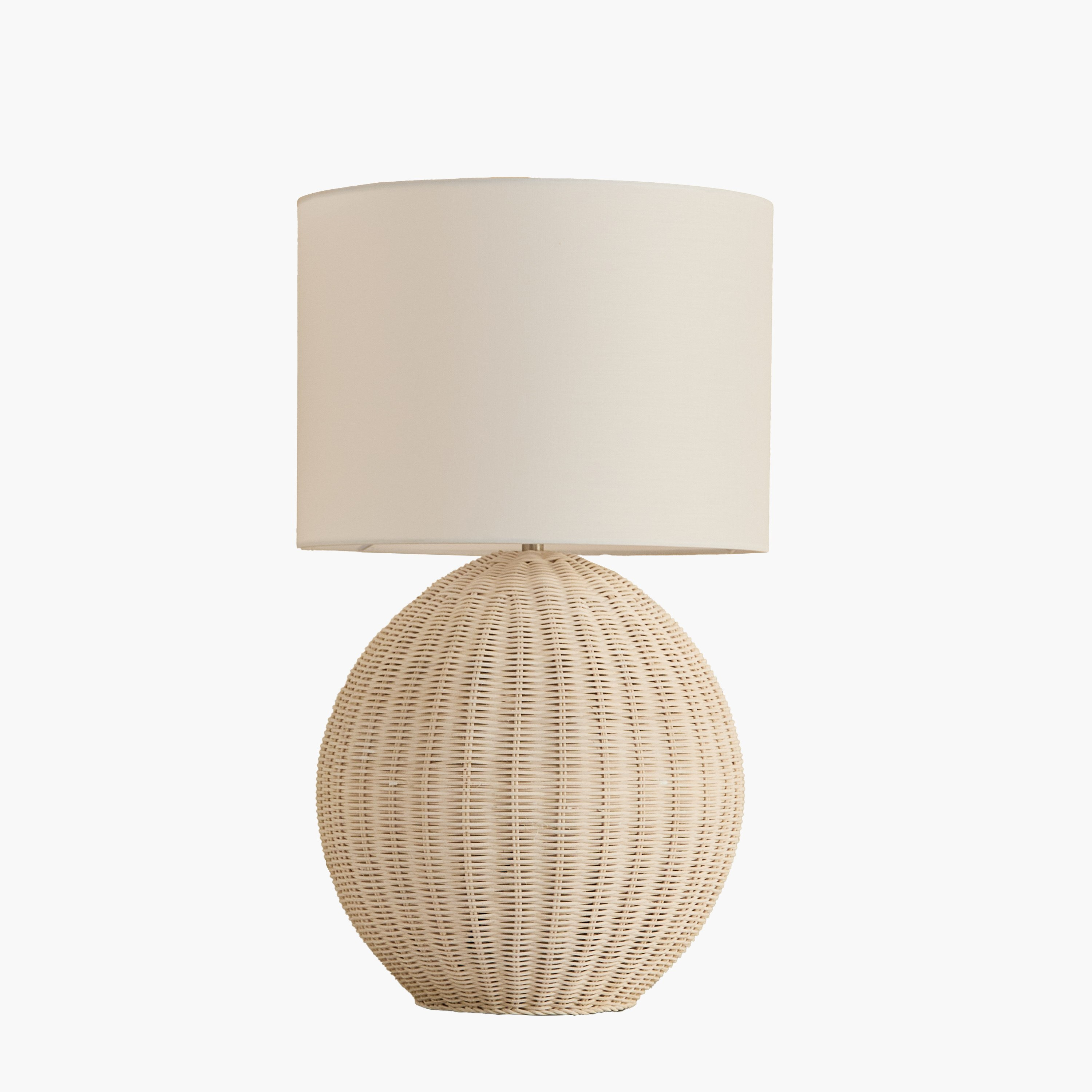 Naturel Rattan Table Lamp with Linen Shade - 36x58 cm-hbxbedroom-lighting-tablelamps-image-10
