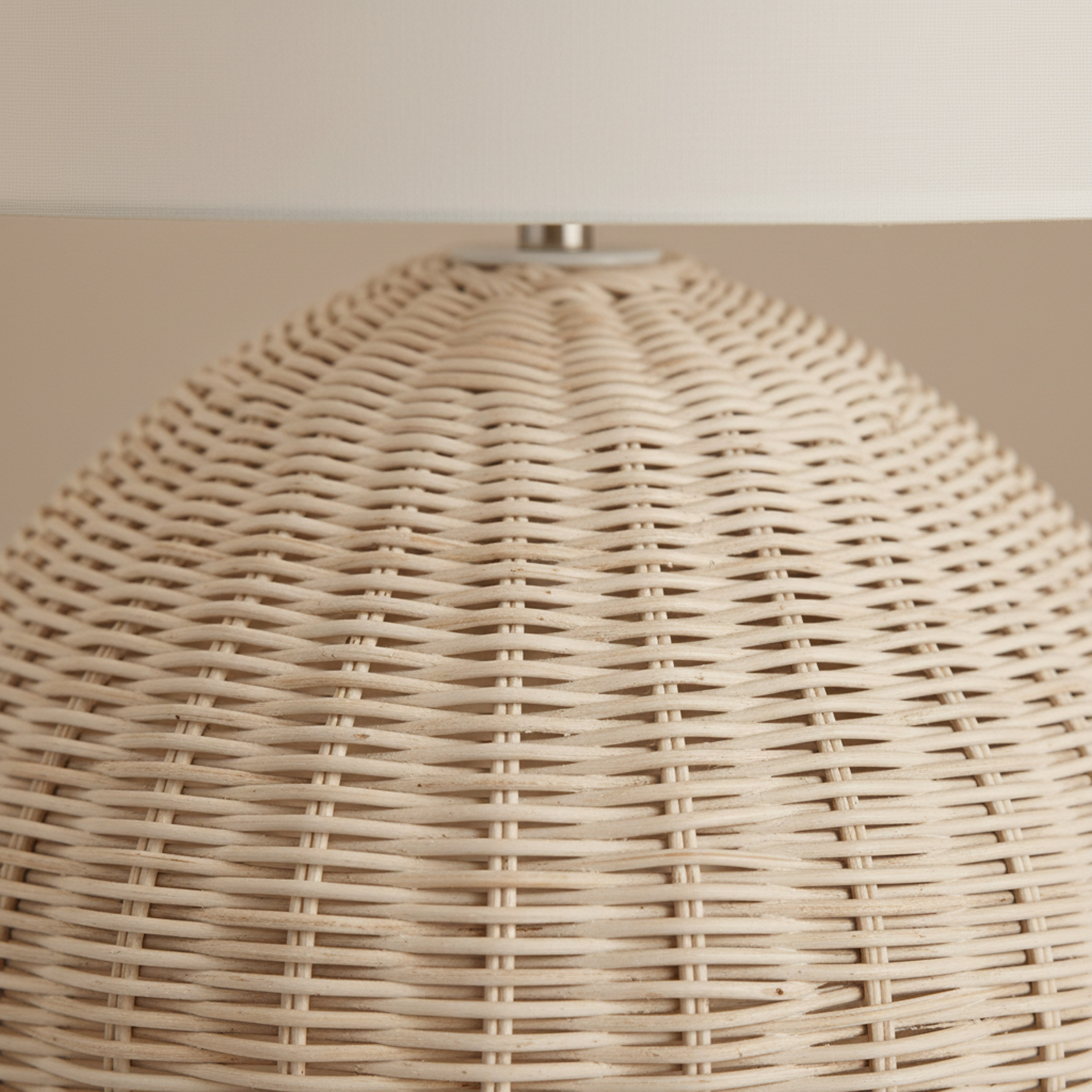 Naturel Rattan Table Lamp with Linen Shade - 36x58 cm-hbxbedroom-lighting-tablelamps-image-3