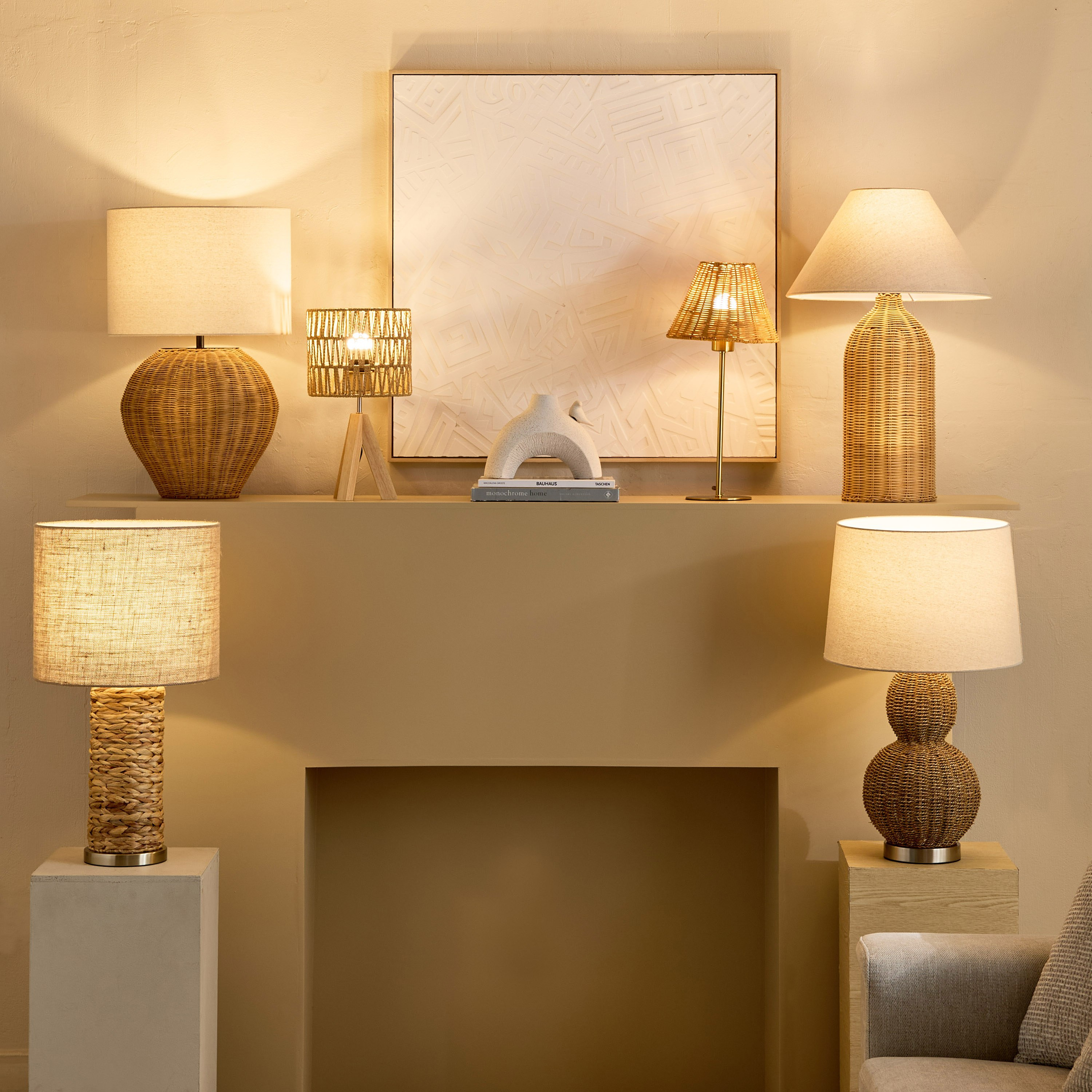 مصباح طاولة معدن وغطاء من الروطان من ناتشوريل - 22×47 سم-hbxbedroom-lighting-tablelamps-image-8