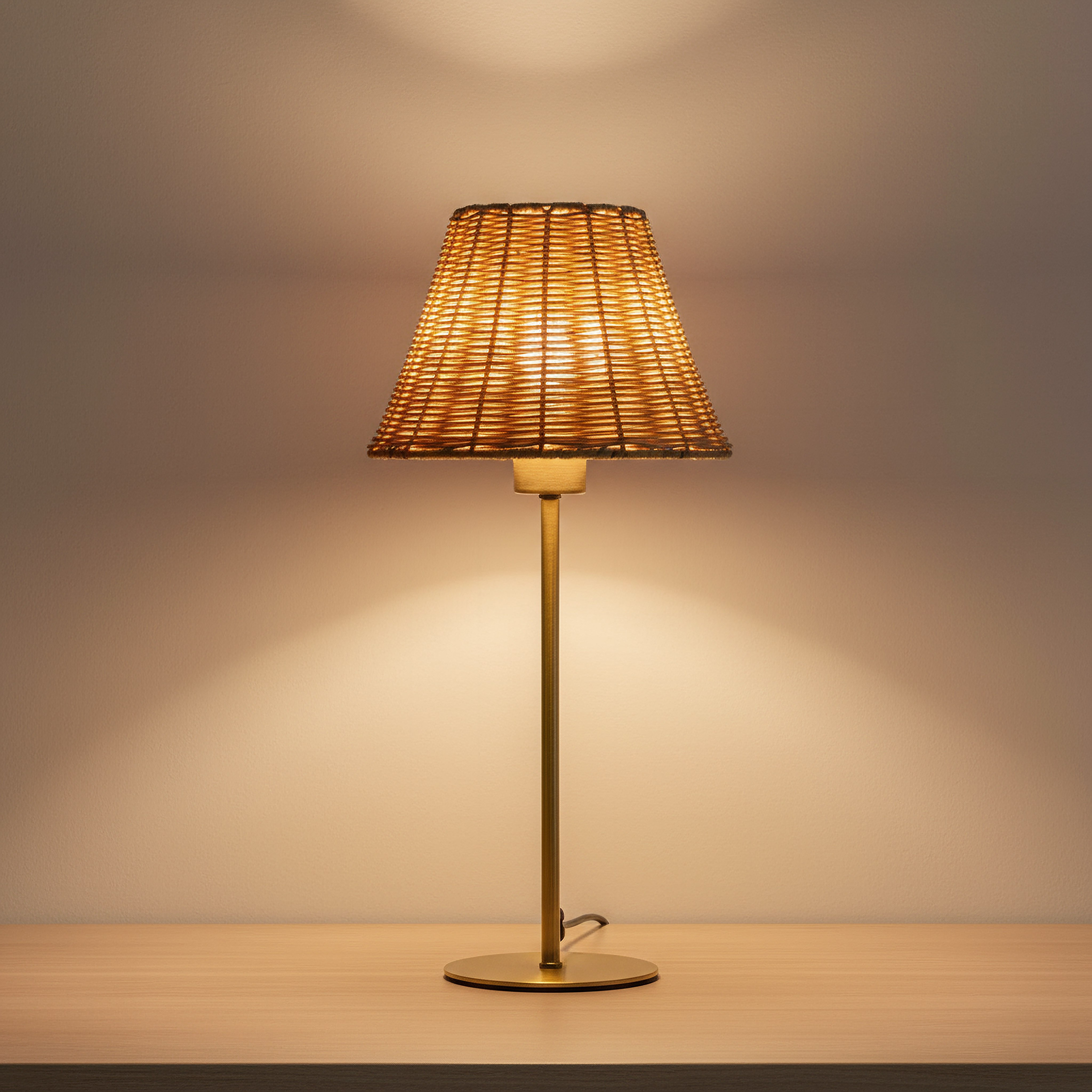 مصباح طاولة معدن وغطاء من الروطان من ناتشوريل - 22×47 سم-hbxbedroom-lighting-tablelamps-image-2