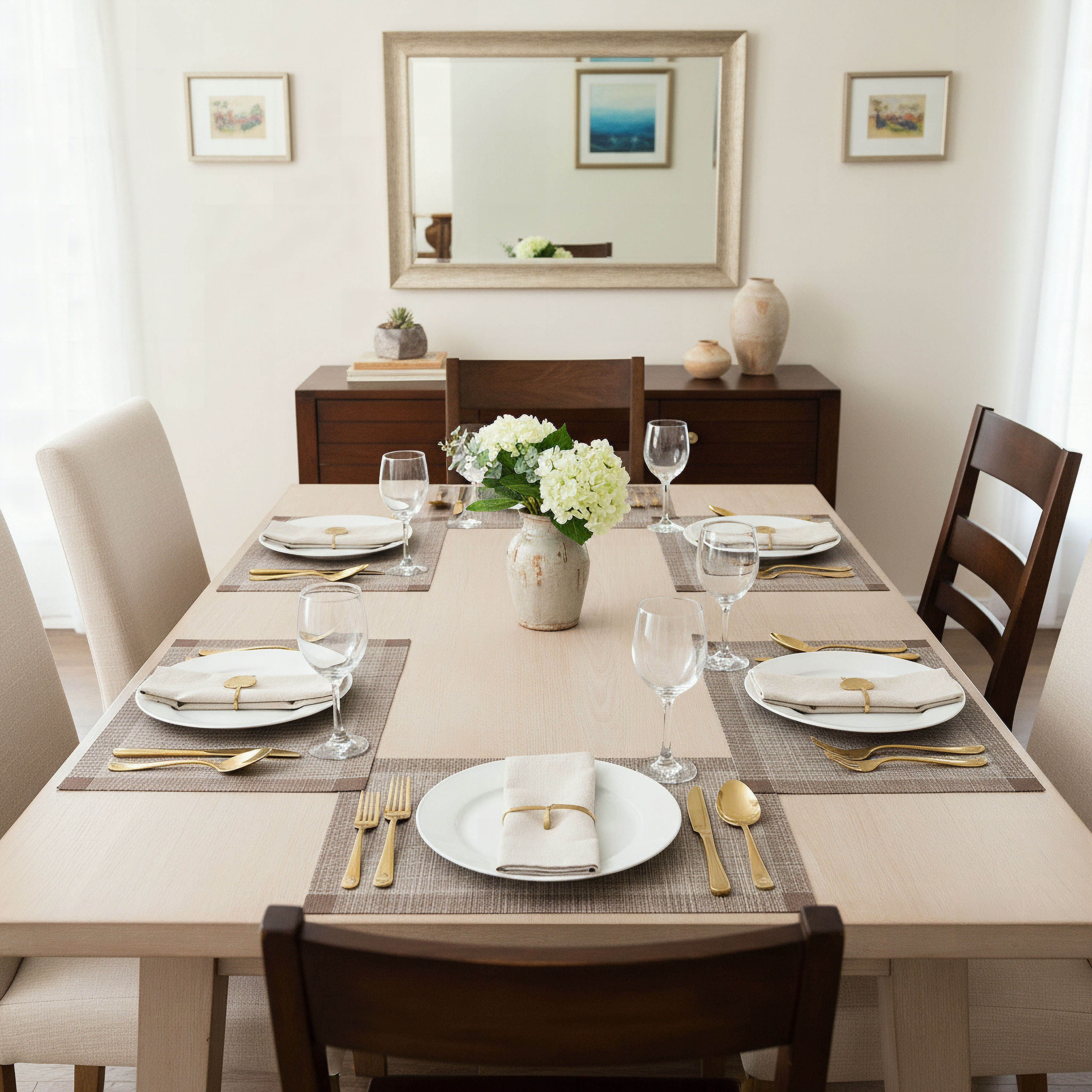 Essential Slub 4-Piece Placemat Set - 30x45 cm-hbxdecorandfurnishings-homefurnishings-tablelinens-image-3