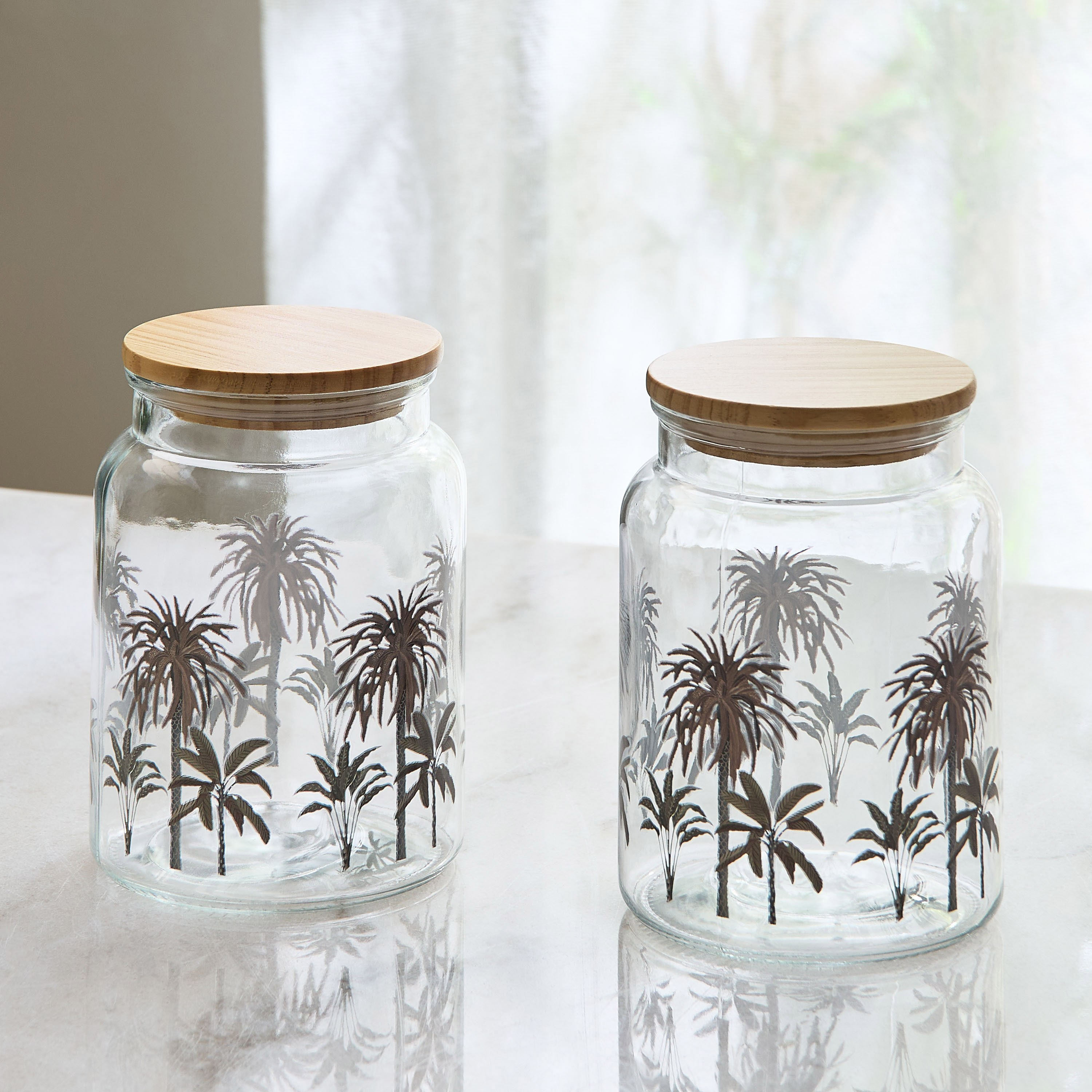 Sahra 2-Piece Glass Jar Set - 1 L-hbxhomeware-hbxkitchen-image-1