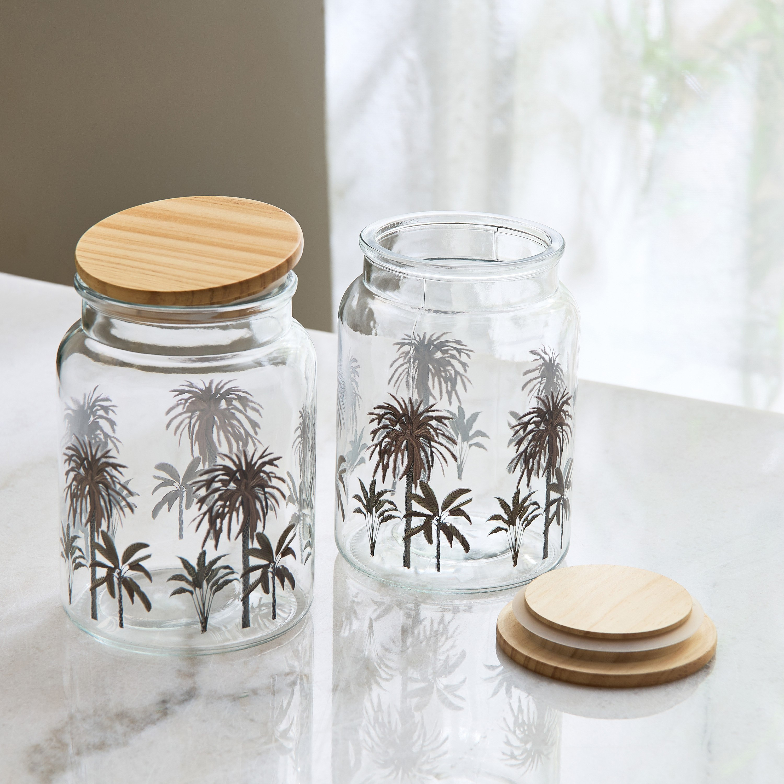 Sahra 2-Piece Glass Jar Set - 1 L-hbxhomeware-hbxkitchen-image-2