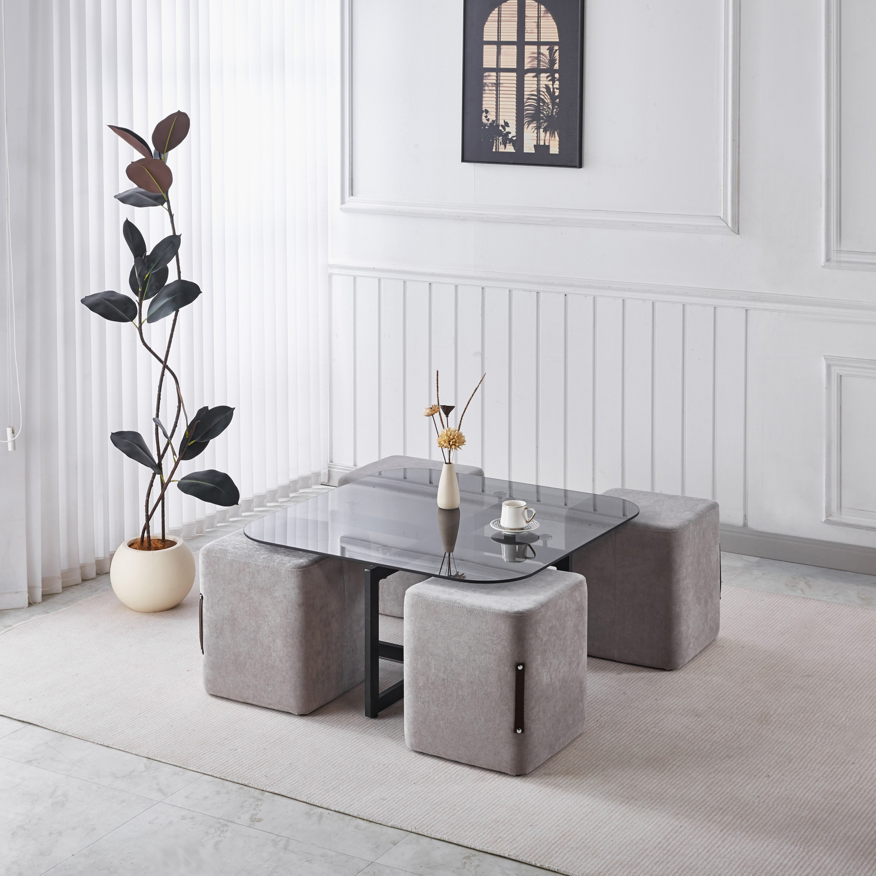 Movo-Catalina Glass Top Coffee Table with 4 Stools-PROMO_HB_UAE_HBX10_250526-image-1