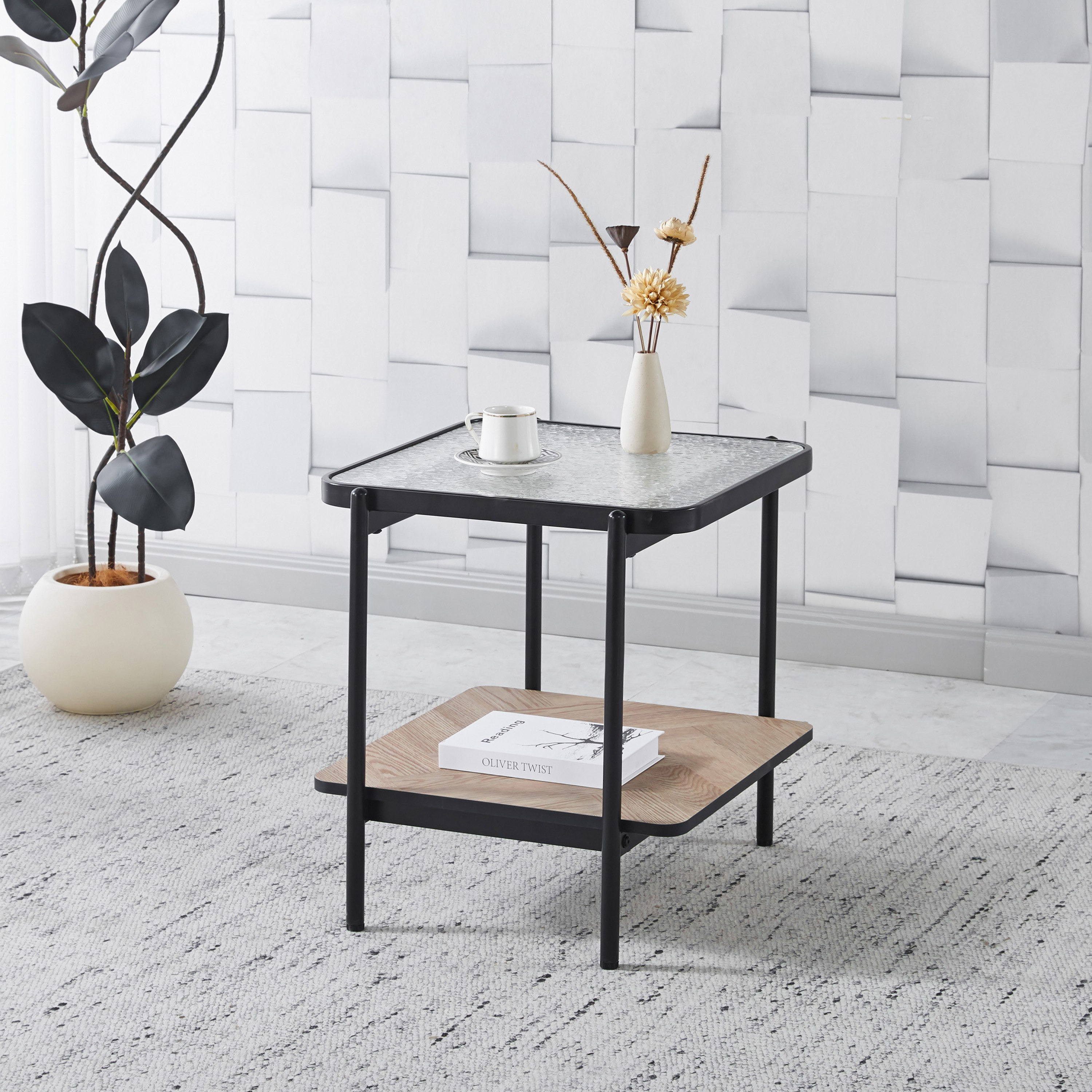 Baldwin Glass Top End Table with Shelf-hbxfurniture-livingroom-endtables-image-1