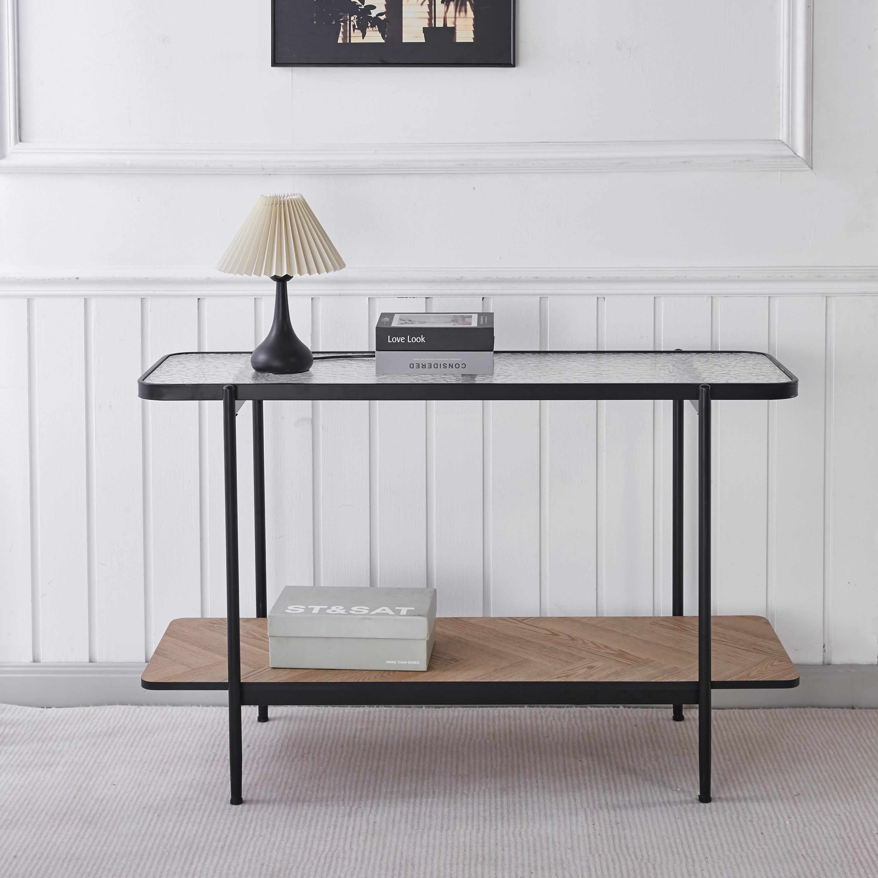 طاولة كونسول بسطح زجاجي مع رف تخزين من بالدوين-hbxfurniture-tablesandstands-consoletables-image-2