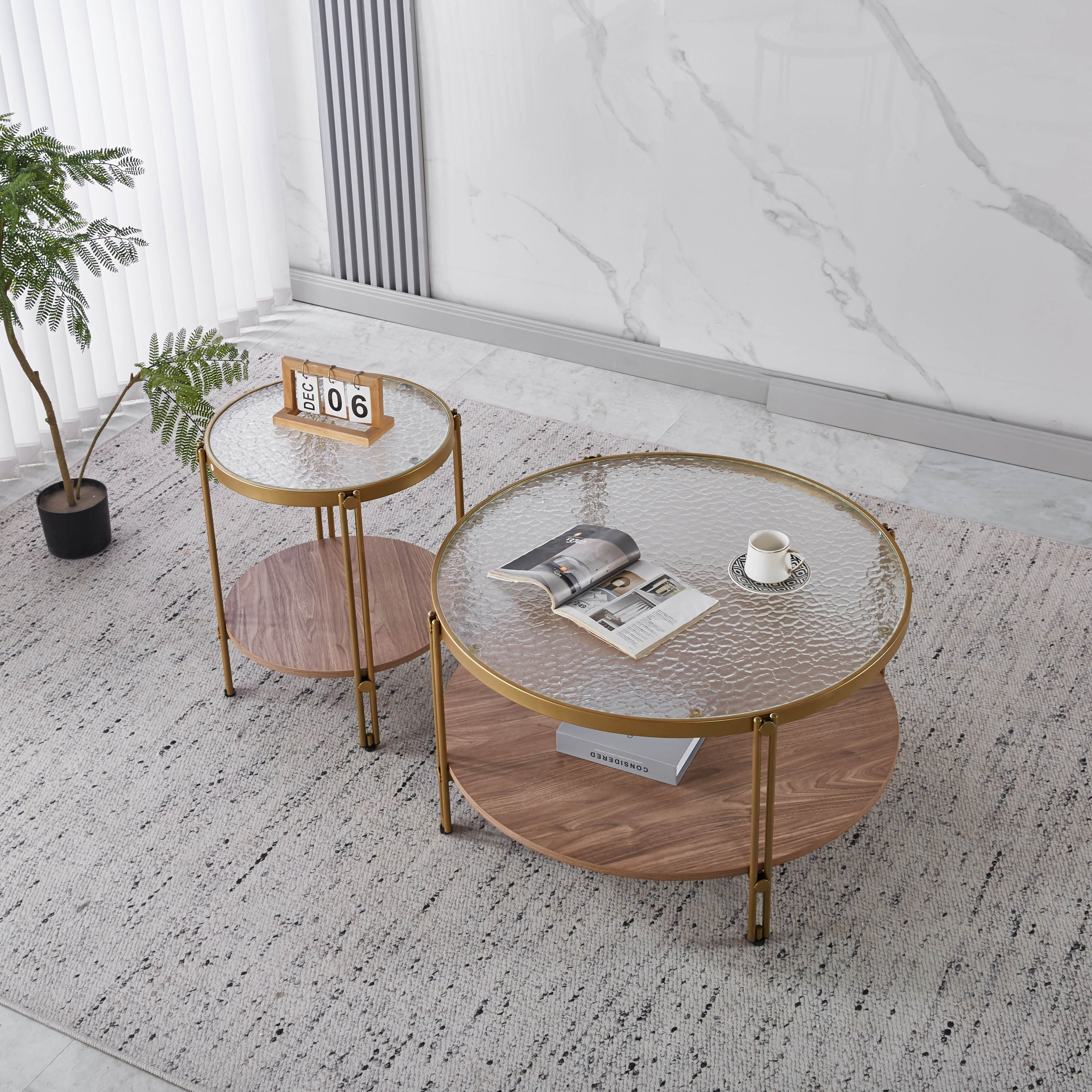 Leroy Round Glass Top Coffee Table with Shelf-hbxlivingroom-tablesandstands-coffeetables-image-5