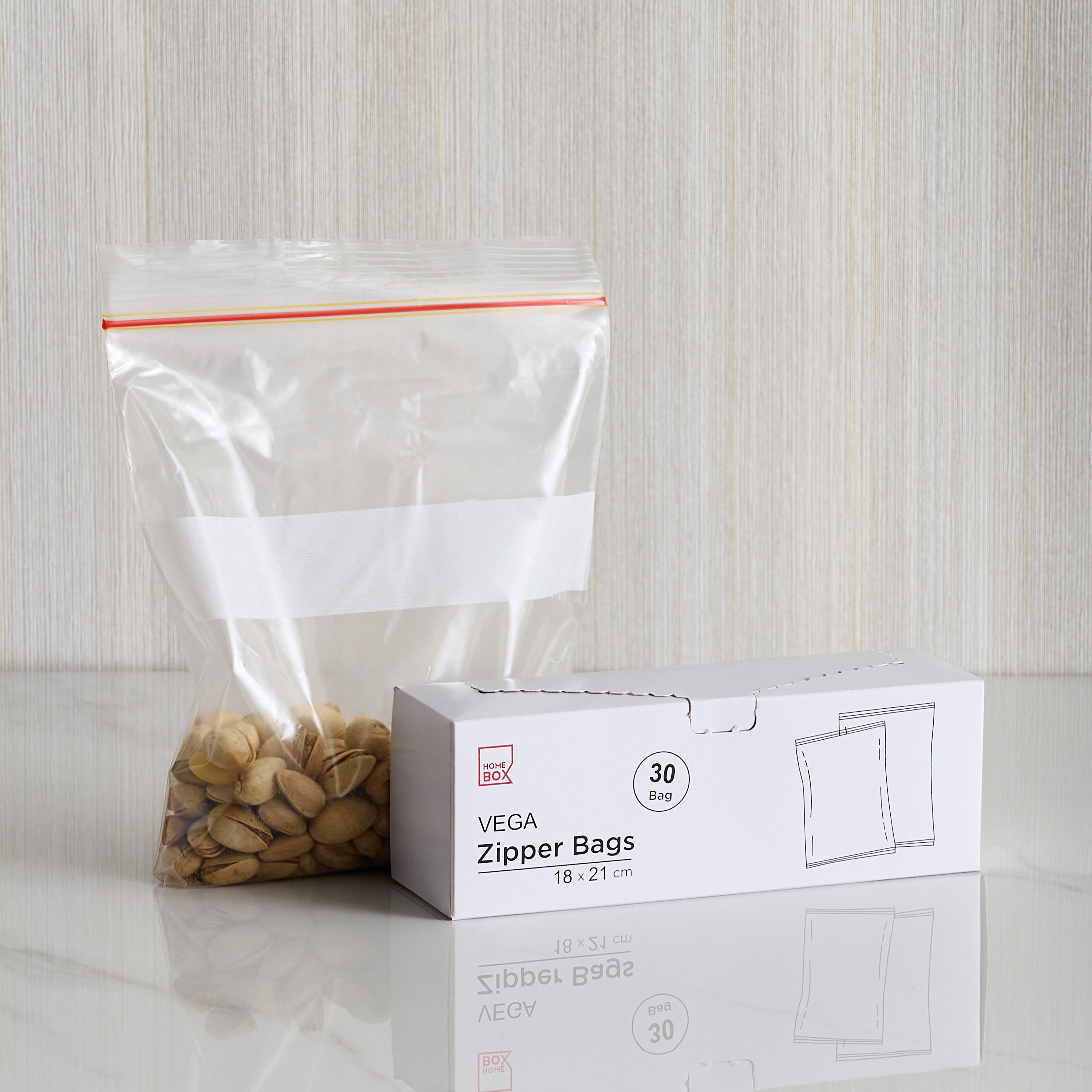 طقم أكياس قابلة لإعادة الإغلاق بسحاب 30 قطعة من فيجا - 18x21 سم-hbxhomeware-hbxkitchen-image-1