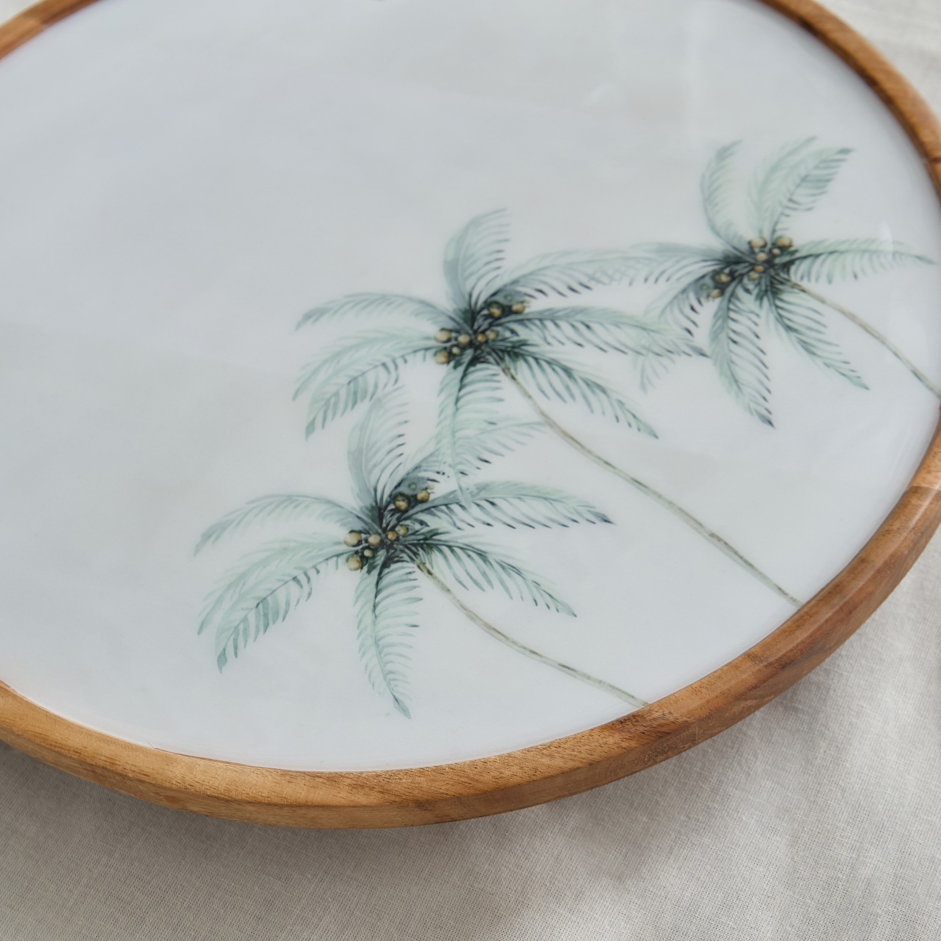 Palm Leaf Wooden Lazy Susan - 39 cm-hbxdecorandfurnishings-tabletop-serveware-image-3