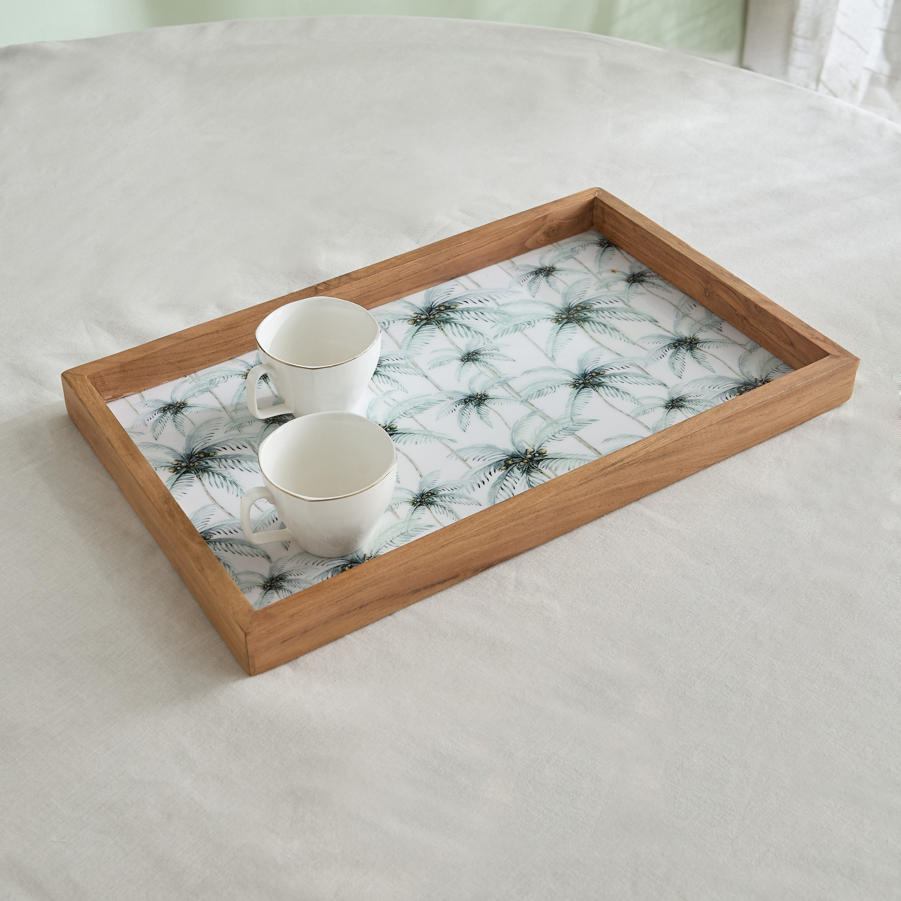 Palm Leaf Wooden Tray - 45x30x5 cm-hbxdecorandfurnishings-tabletop-serveware-image-1