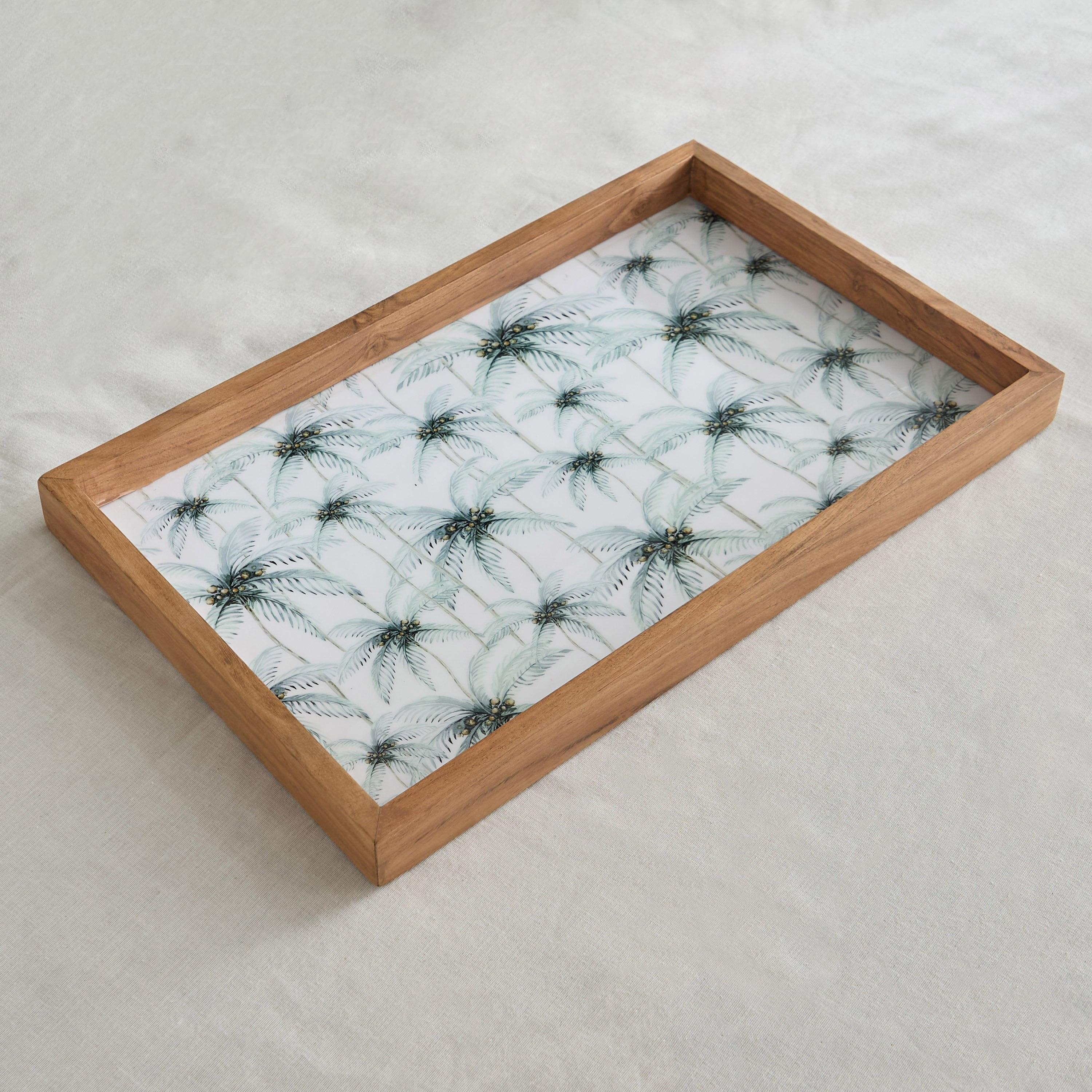 Palm Leaf Wooden Tray - 45x30x5 cm-hbxdecorandfurnishings-tabletop-serveware-image-2