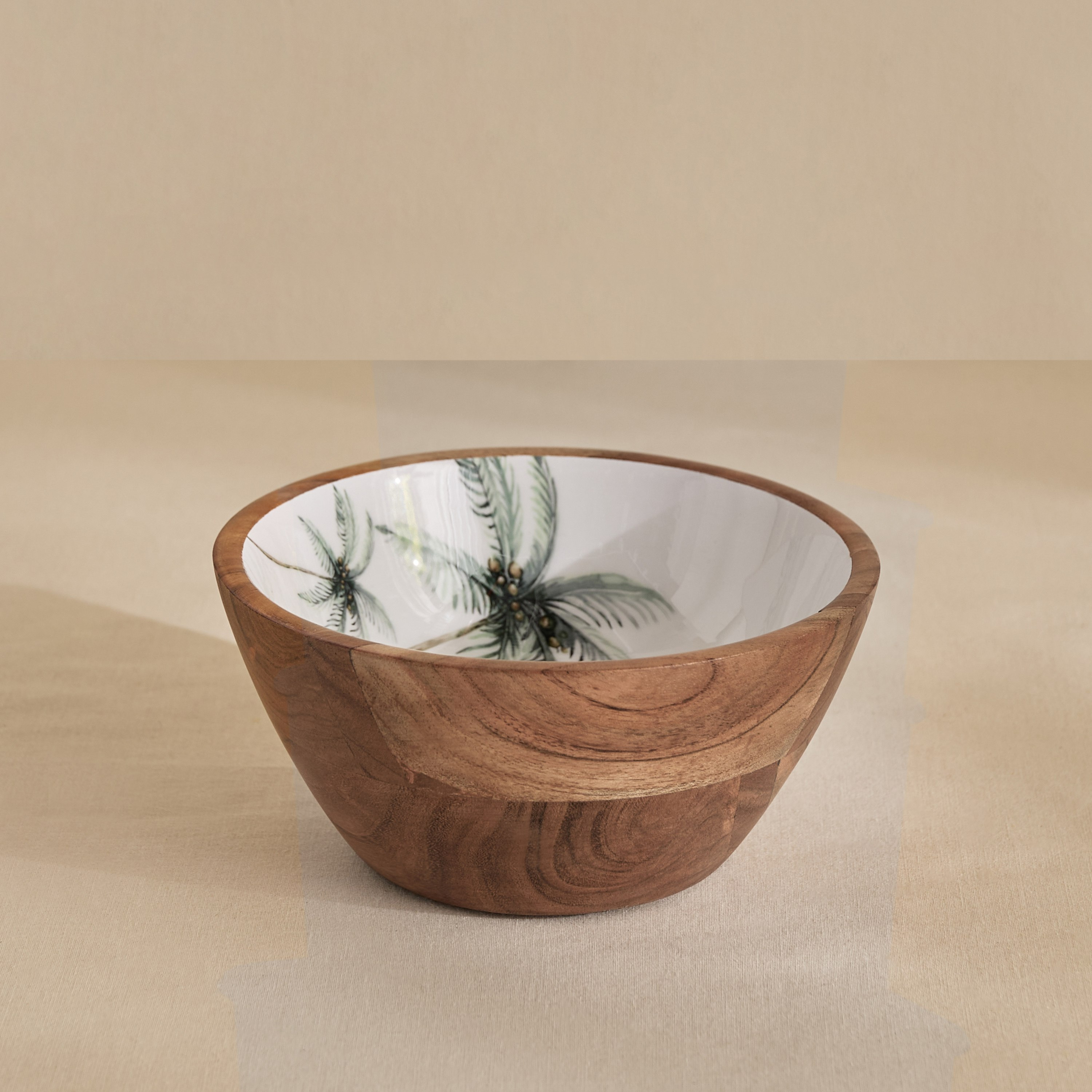 وعاء تقديم خشبي بتصميم أوراق من بالم - 17x17x8 سم-hbxdecorandfurnishings-tabletop-crockery-image-1
