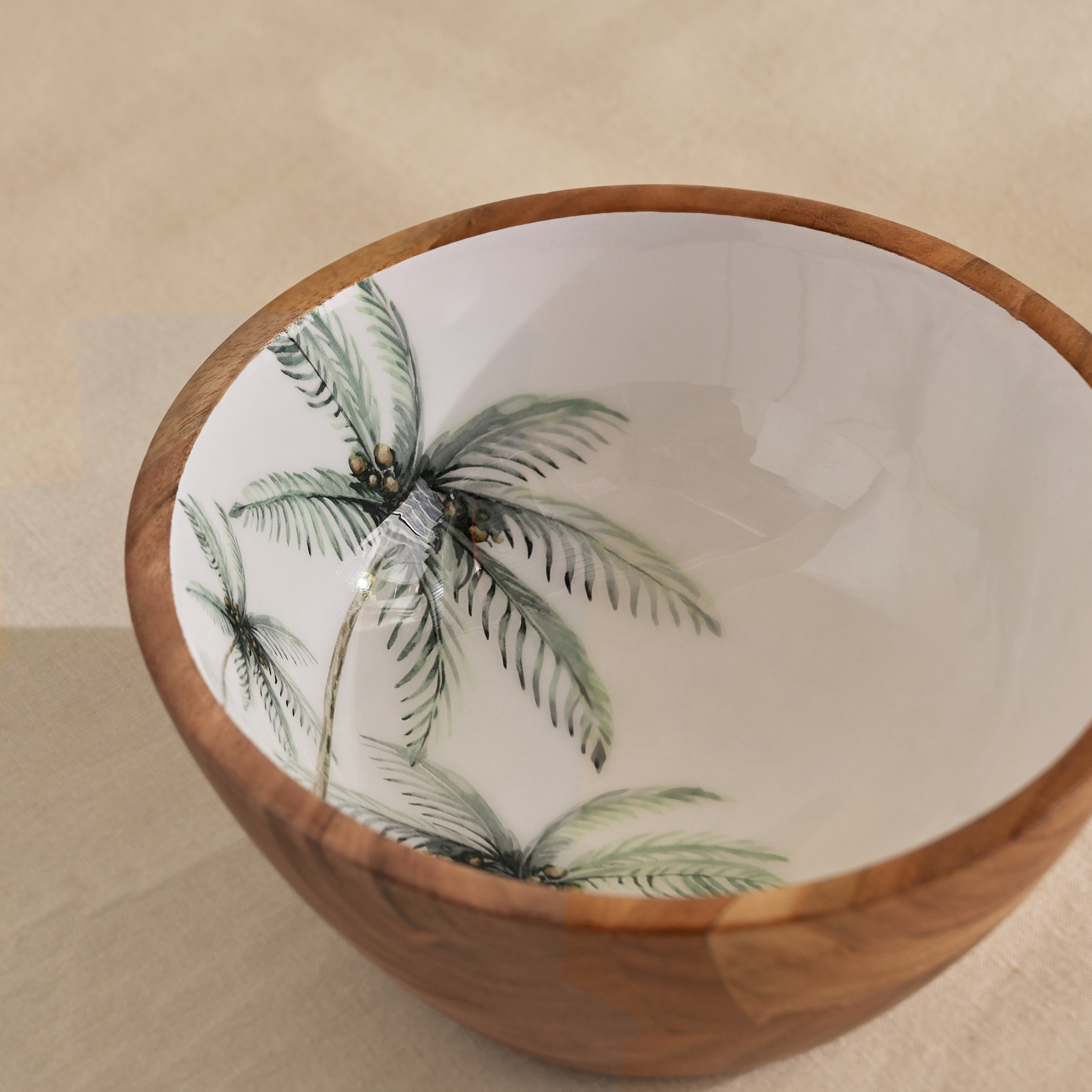 وعاء تقديم خشبي بتصميم أوراق من بالم - 17x17x8 سم-hbxdecorandfurnishings-tabletop-crockery-image-3