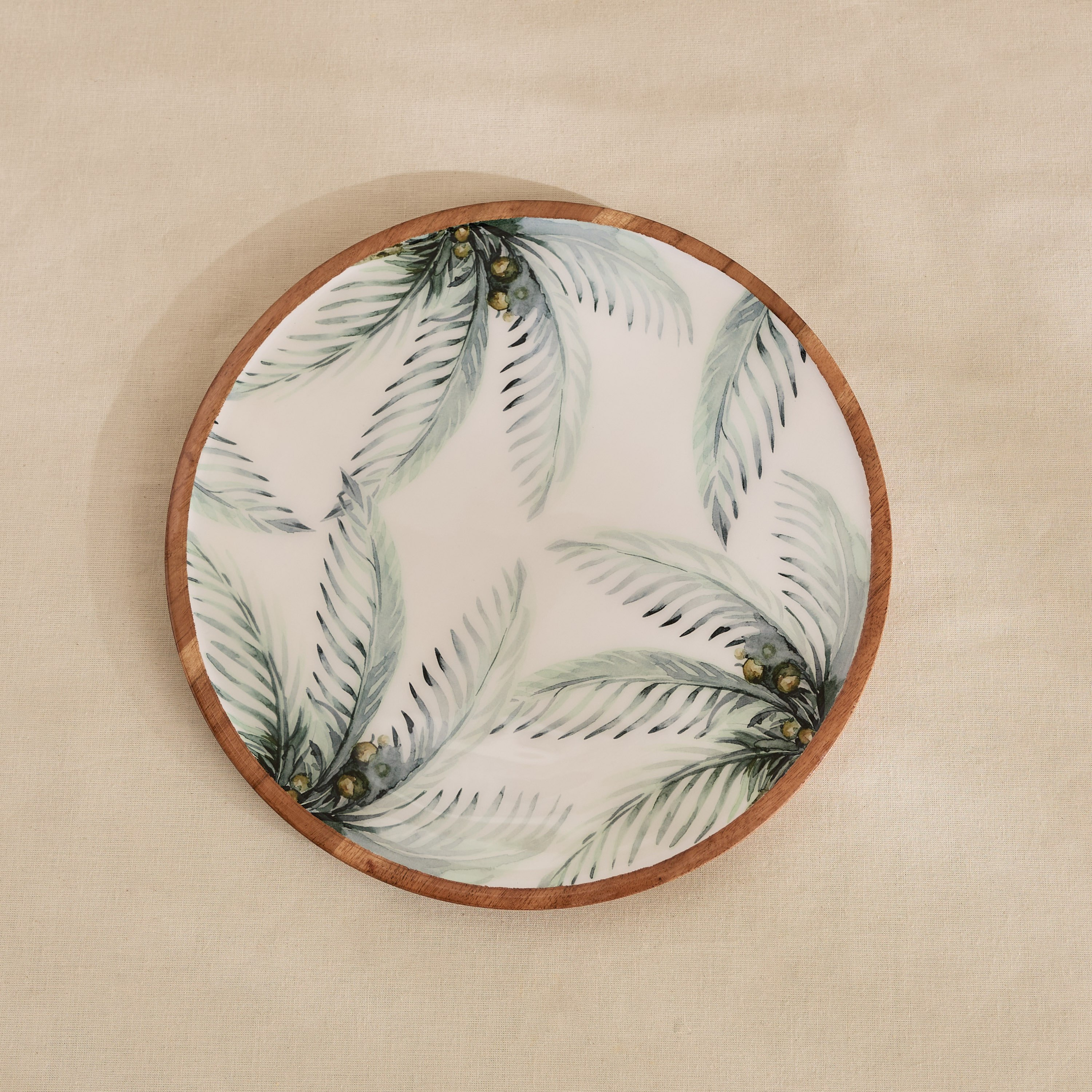 Palm Leaf Wooden Platter - 27x27x1.5 cm-hbxdecorandfurnishings-tabletop-crockery-image-2