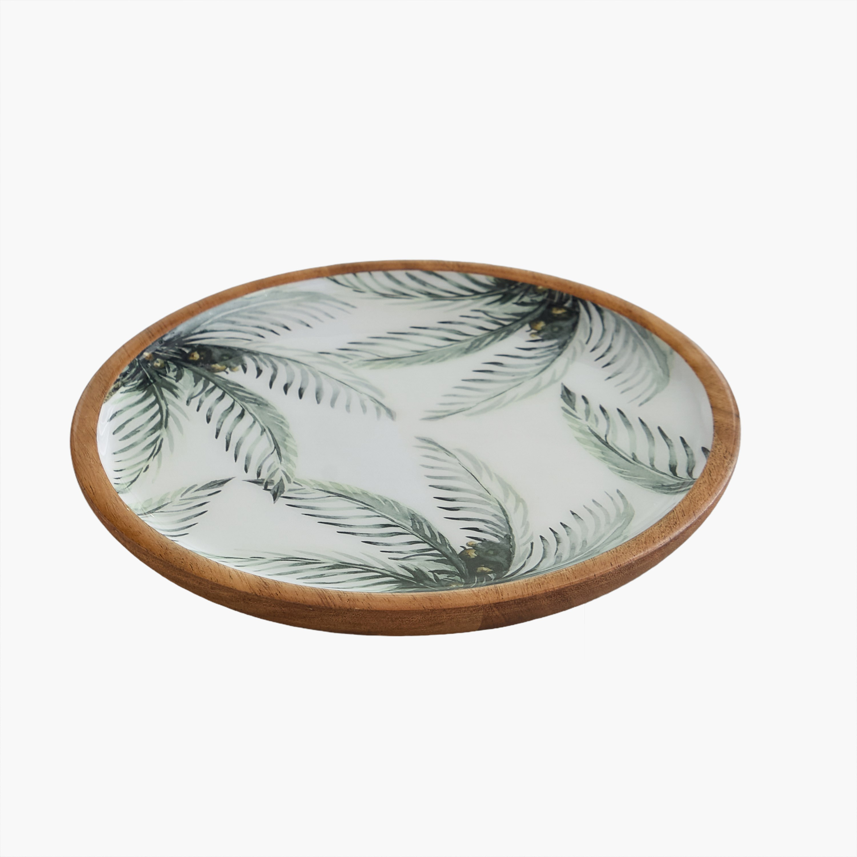 صحن خشبي صغير بتصميم سعف نخيل من بالم - 19.5x19.5x1.5 سم-hbxdecorandfurnishings-tabletop-crockery-image-5