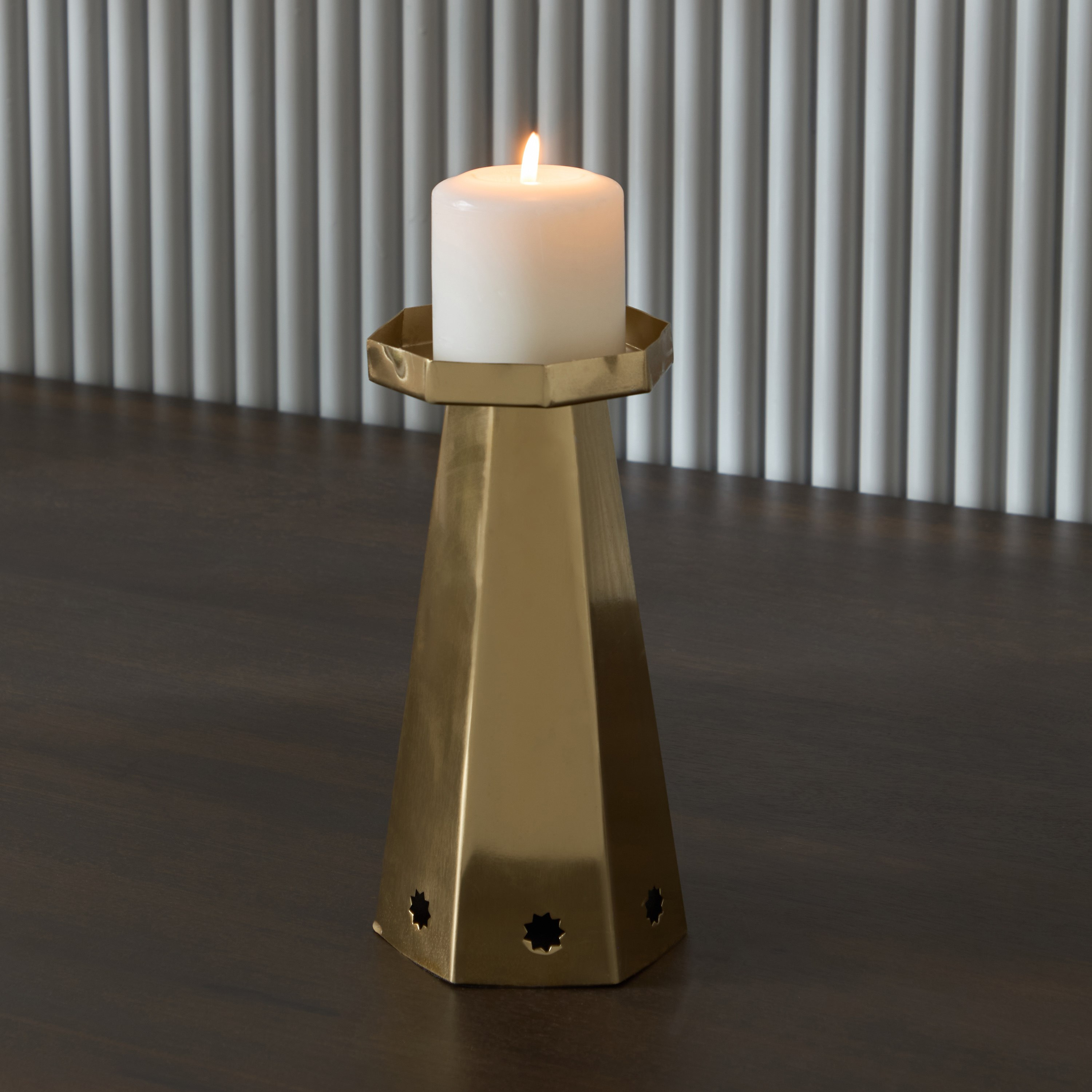 Layali Noor Large Candleholder - 8x8x20 cm-hbxlivingroom-decorandaccessories-candleholders-image-1