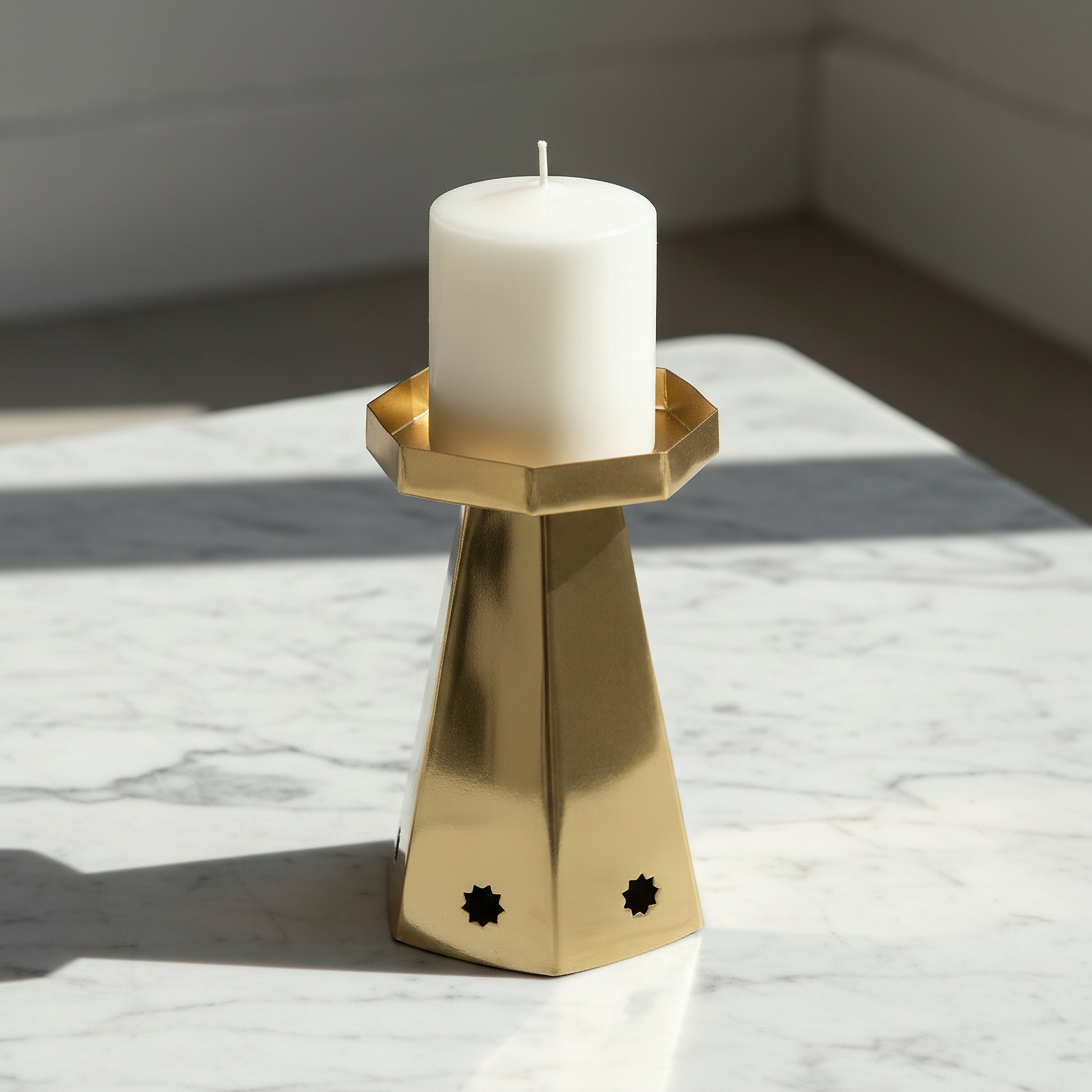 Layali Noor Small Candleholder - 8x8x15 cm-hbxlivingroom-decorandaccessories-candleholders-image-1
