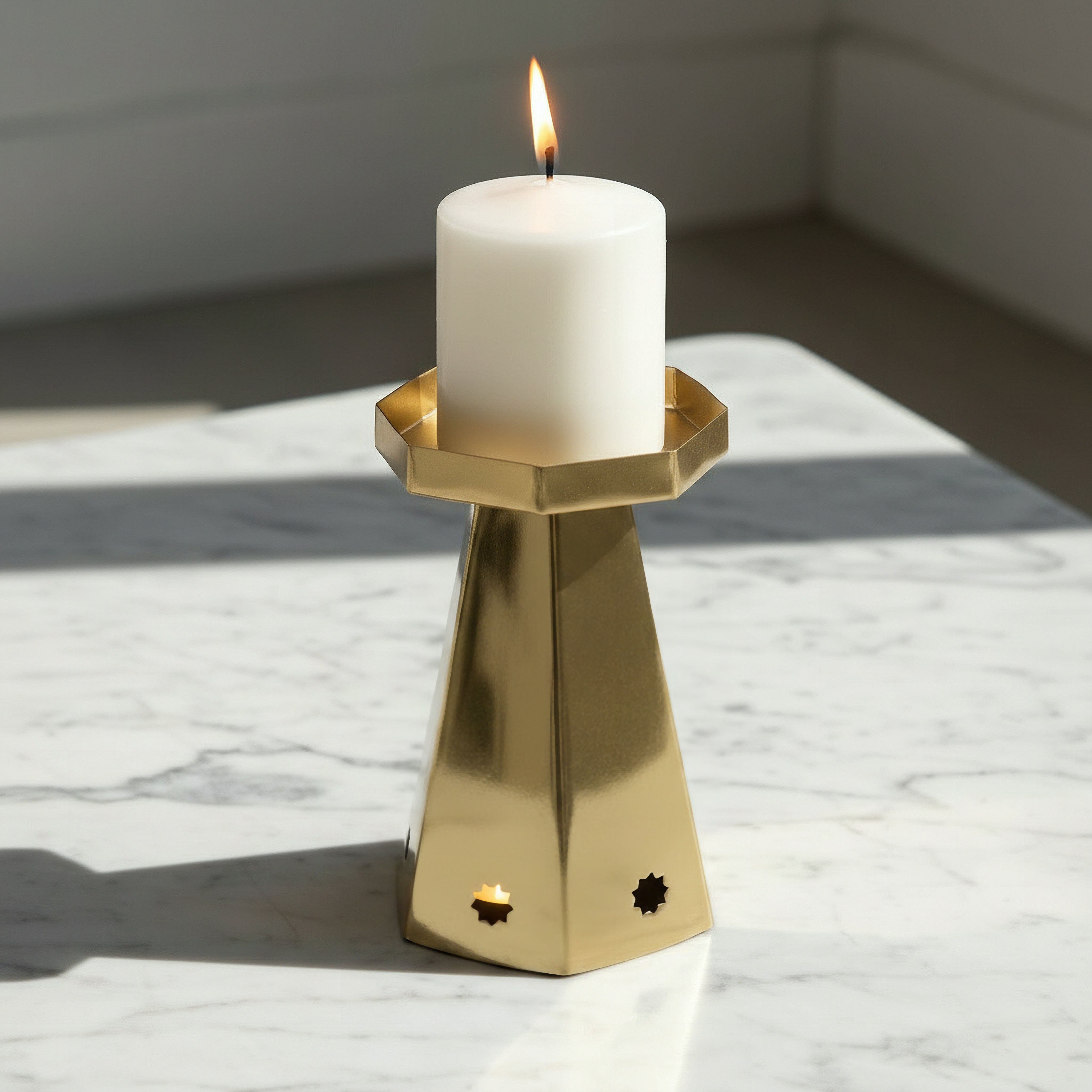 Layali Noor Small Candleholder - 8x8x15 cm-hbxlivingroom-decorandaccessories-candleholders-image-2