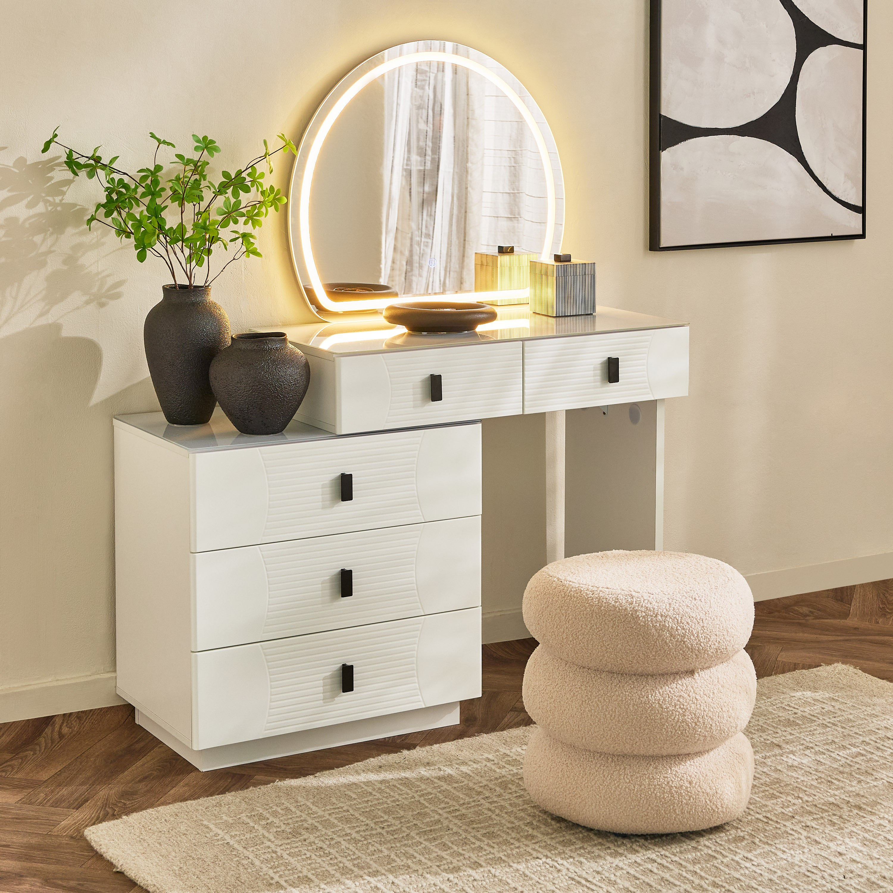 Marwell Vasto Smart Dresser with 5 Drawers and Mirror-hbxfurniture-bedroom-dressersandmirrors-image-2