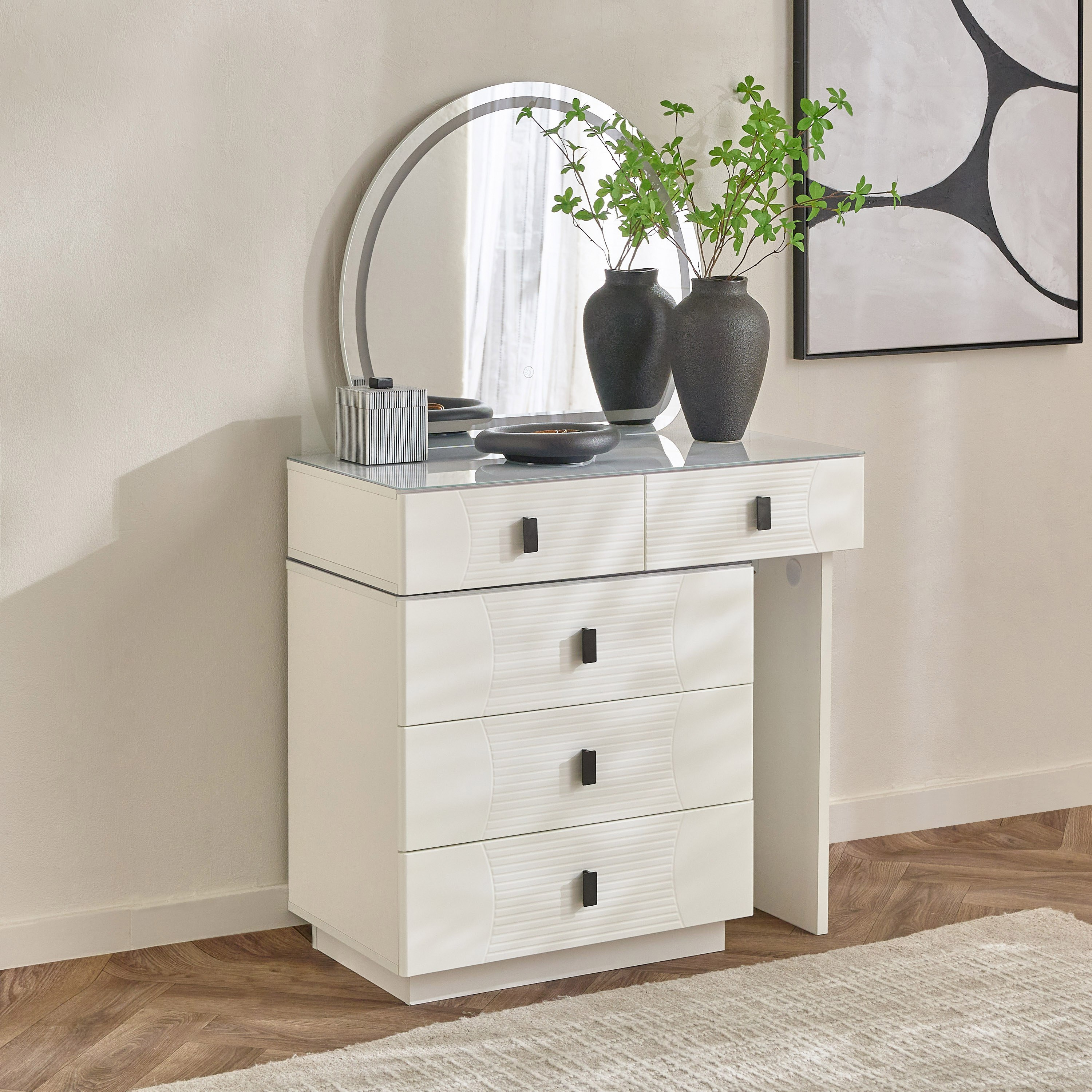 Marwell Vasto Smart Dresser with 5 Drawers and Mirror-hbxfurniture-bedroom-dressersandmirrors-image-4