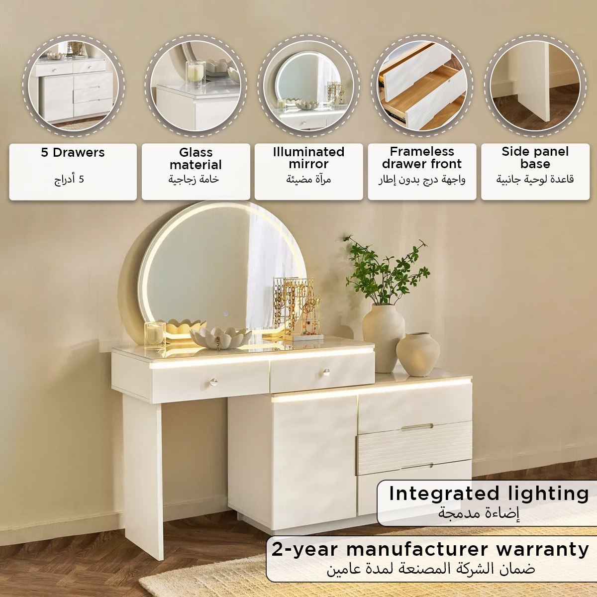 Marwell Ray 5-Drawer Smart Dresser with Mirror-hbxfurniture-bedroom-dressersandmirrors-image-14