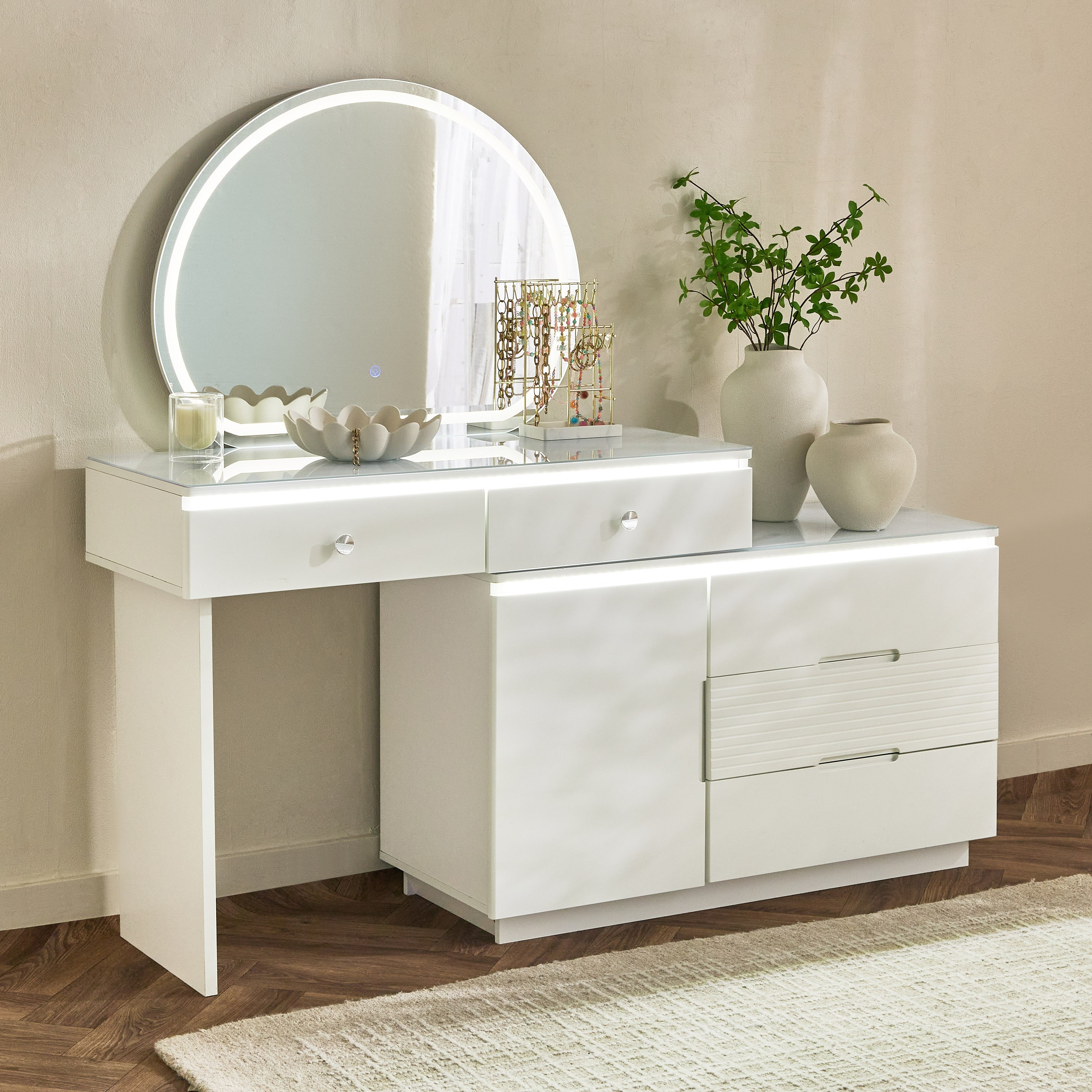Marwell Ray 5-Drawer Smart Dresser with Mirror-hbxfurniture-bedroom-dressersandmirrors-image-2