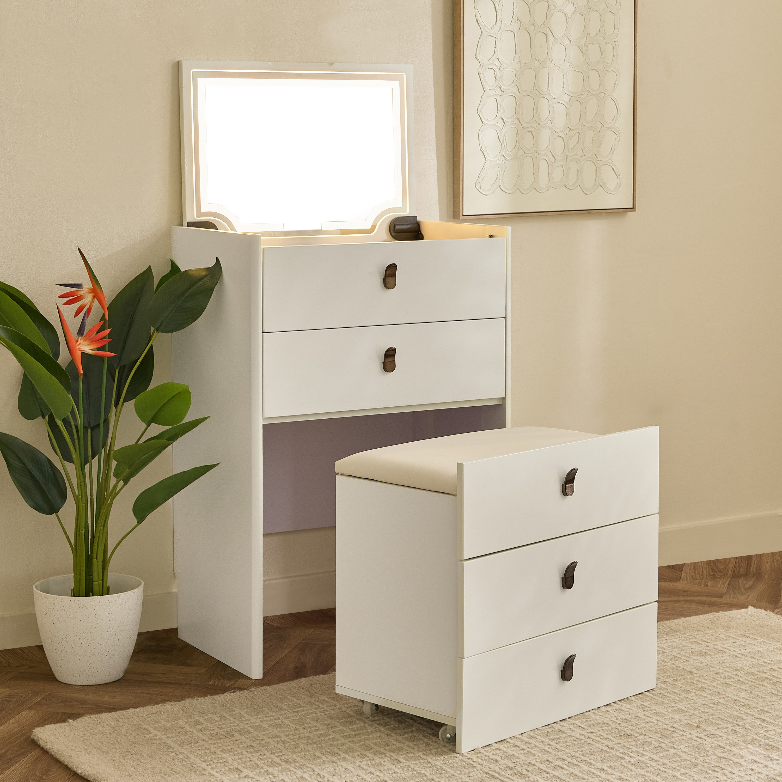 Marwell Compacto Smart 5-Drawer Dressing Table Makeup Cabinet with Mirror-hbxfurniture-bedroom-dressersandmirrors-image-12