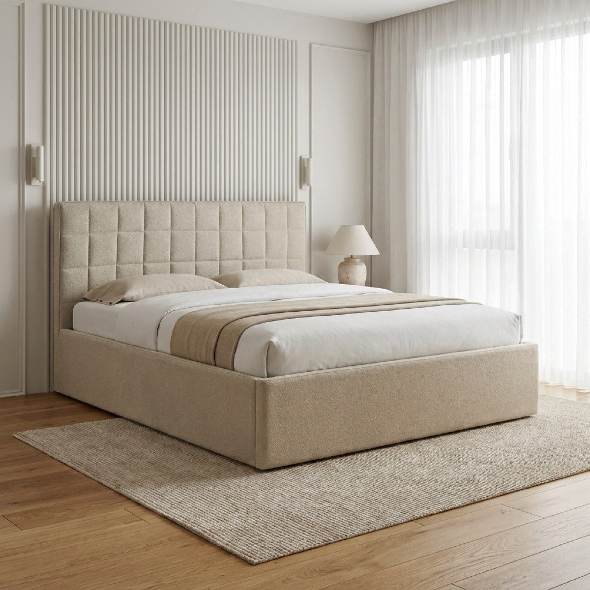 Movo Nordica Ultima Upholstered King Bed - 180x200 cm-hbxfurniture-bedsandbedsets-beds-king-image-1