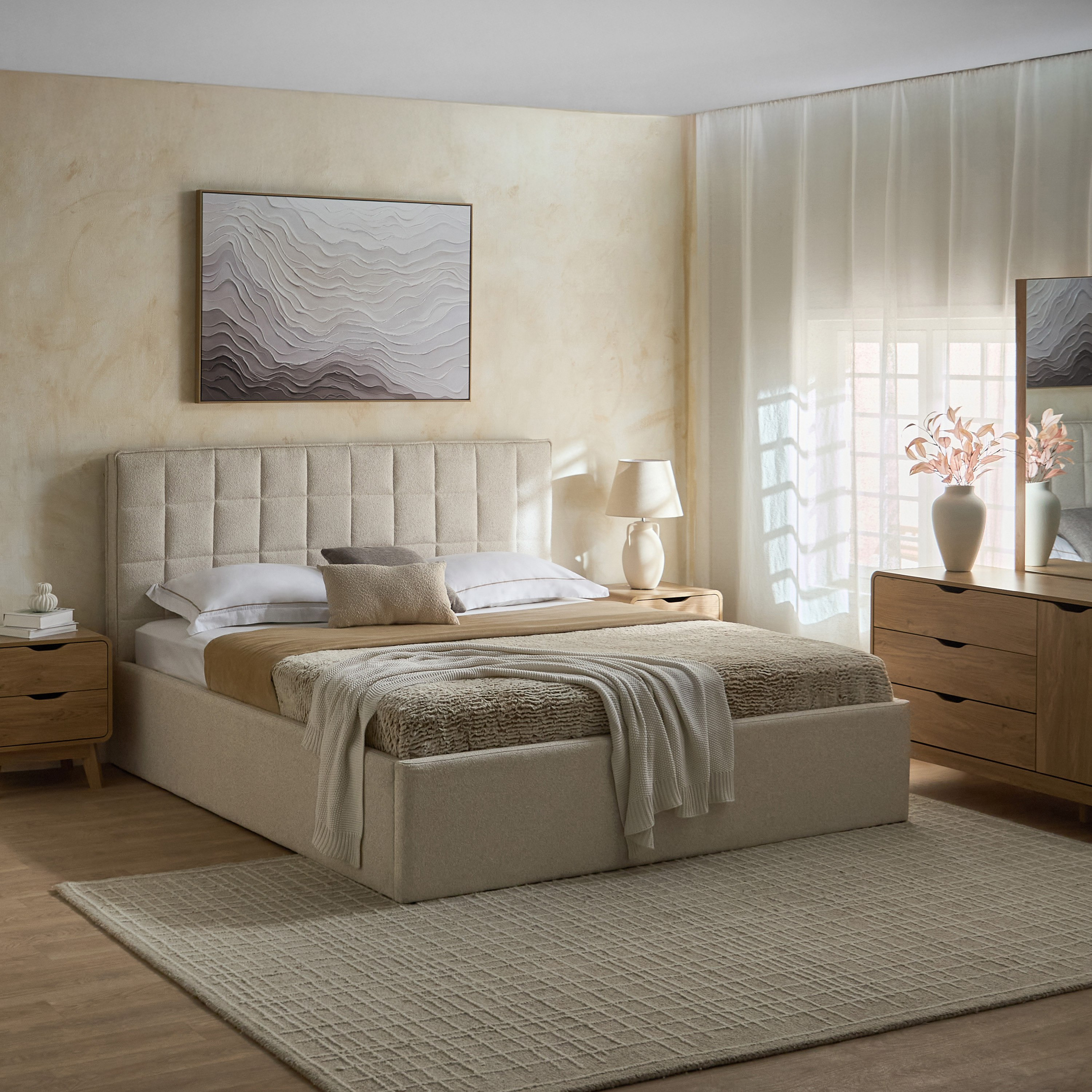Movo Nordica Ultima Upholstered King Bed - 180x200 cm-hbxfurniture-bedsandbedsets-beds-king-image-7