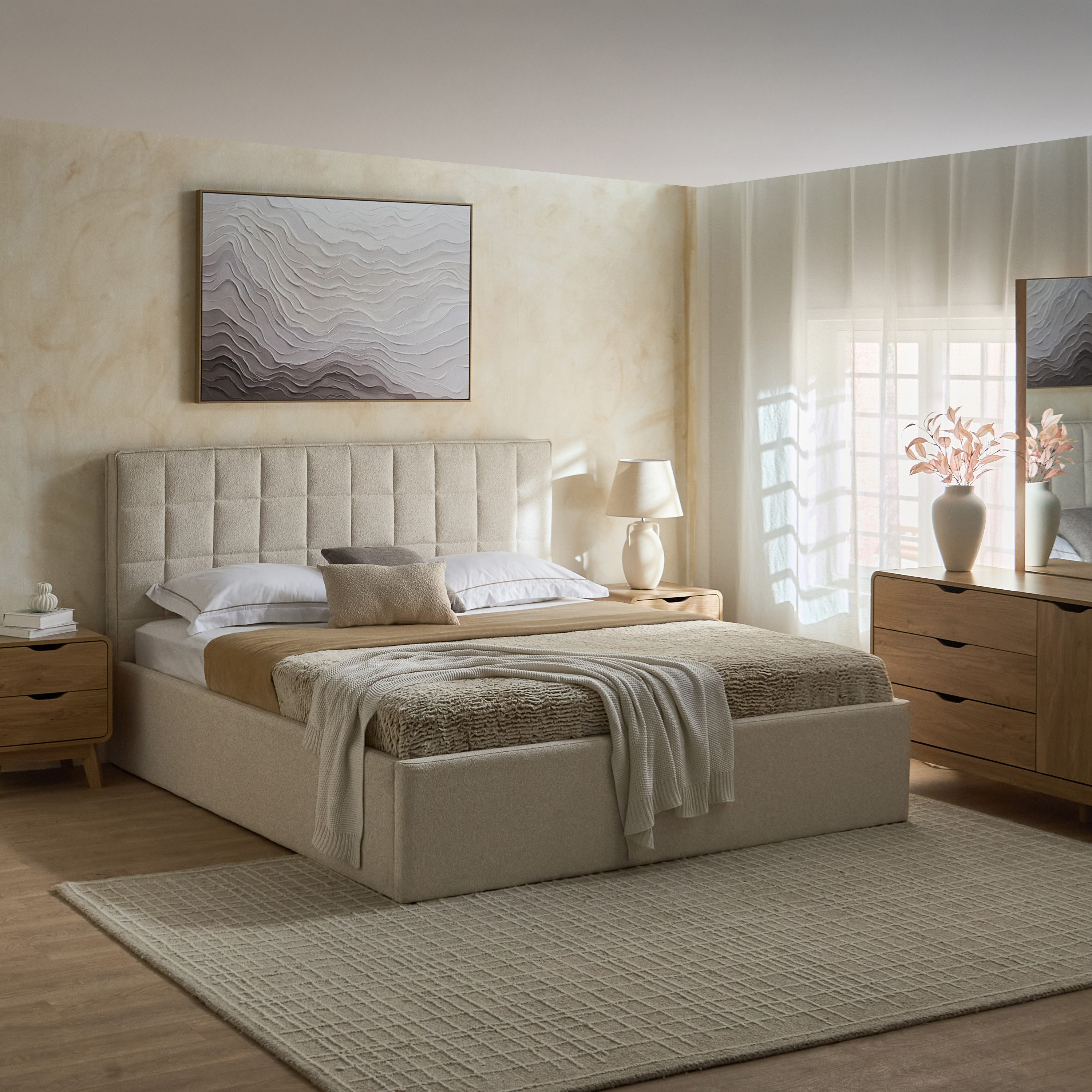 Movo Nordica Ultima Upholstered Hydraulic Storage King Bed - 180x200 cm-hbxfurniture-bedsandbedsets-beds-king-image-9