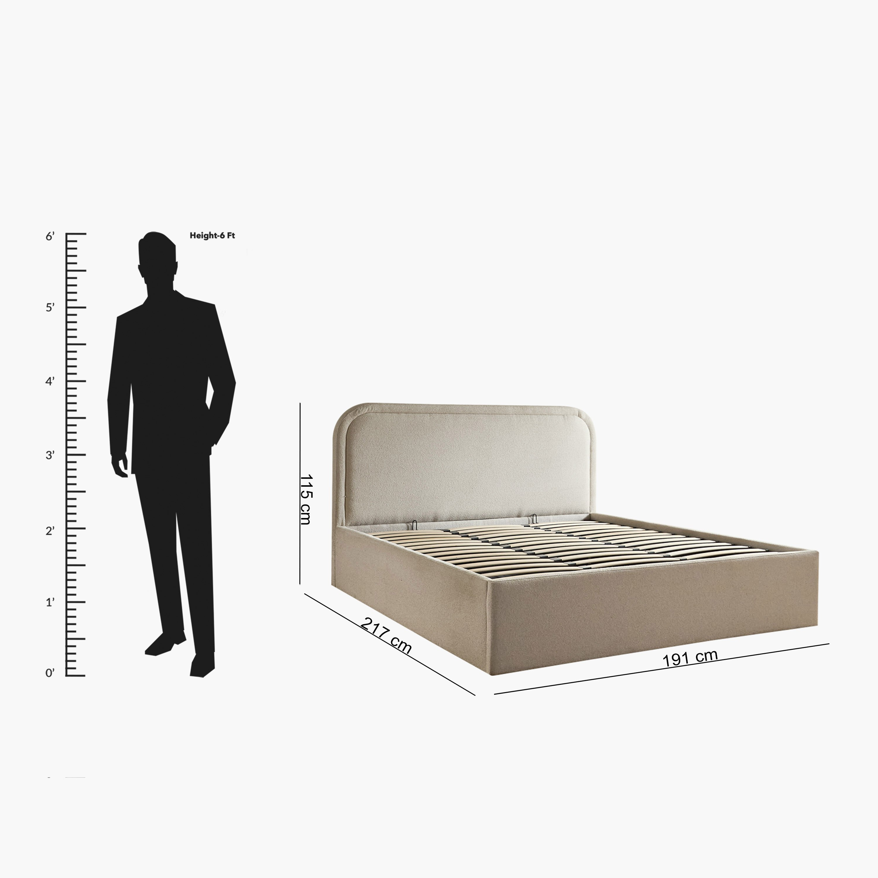 Movo Nordica Opal Upholstered Hydraulic Storage King Bed - 180x200 cm-hbxfurniture-bedsandbedsets-beds-king-image-12