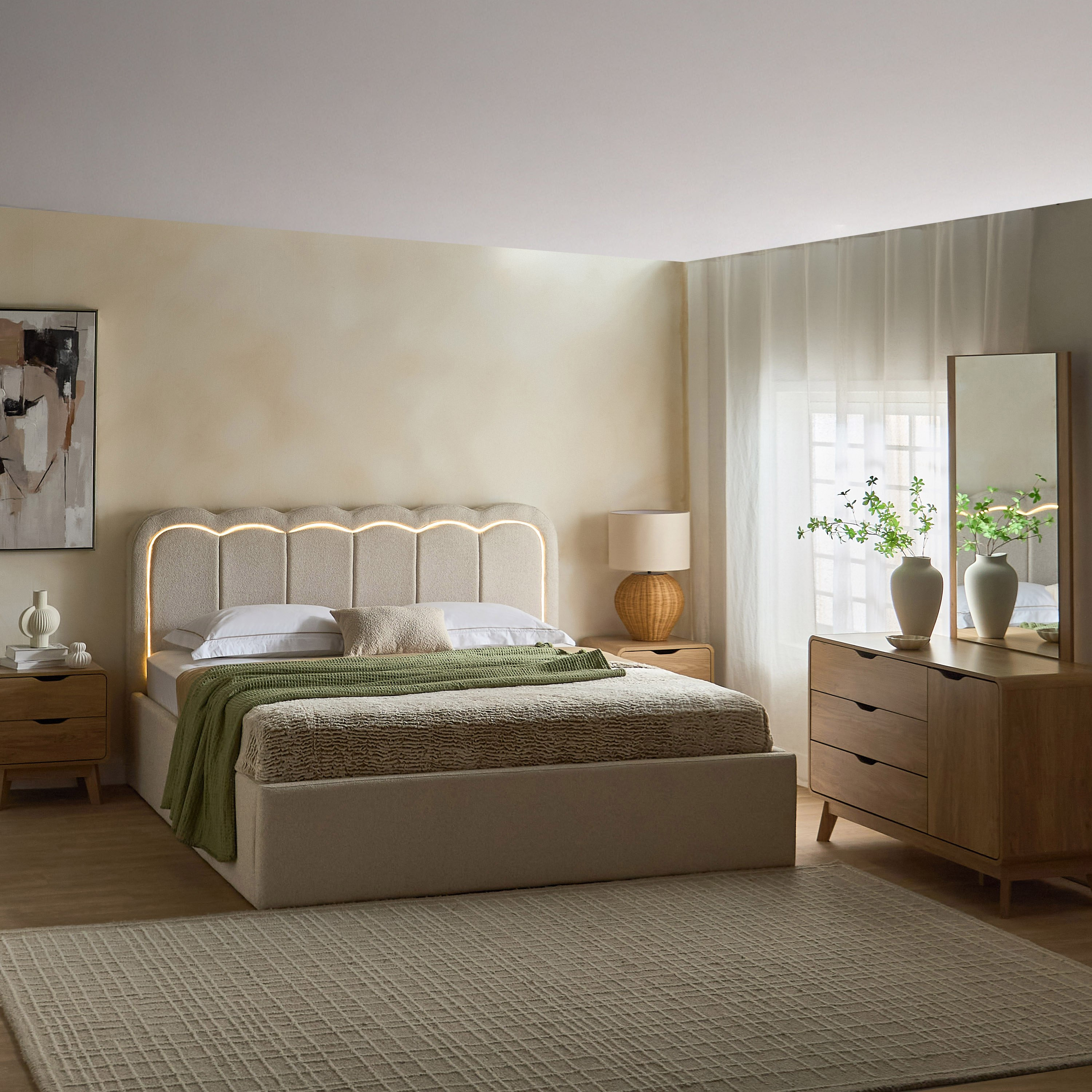 Movo Nordica Luxen Smart Upholstered Hydraulic Queen Storage Bed - 160x200 cm-hbxbedroom-bedsandbedsets-beds-queen-image-11